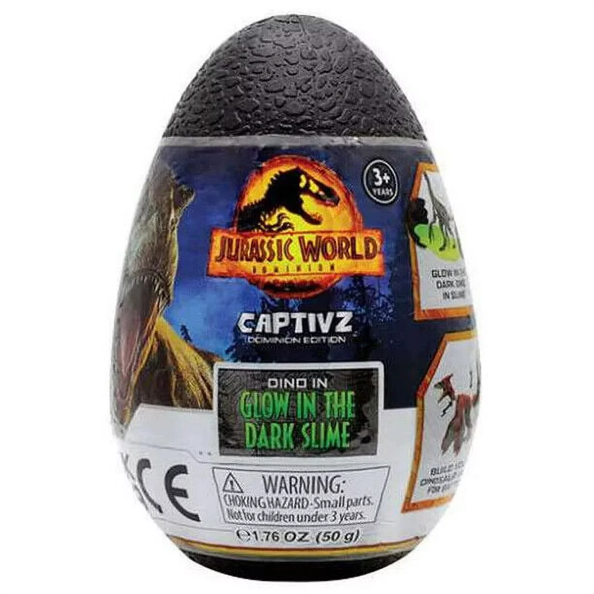 Jurassic World Captivz DOMINION Edition Dino in Glow in the Dark Slime Mystery Egg Pack