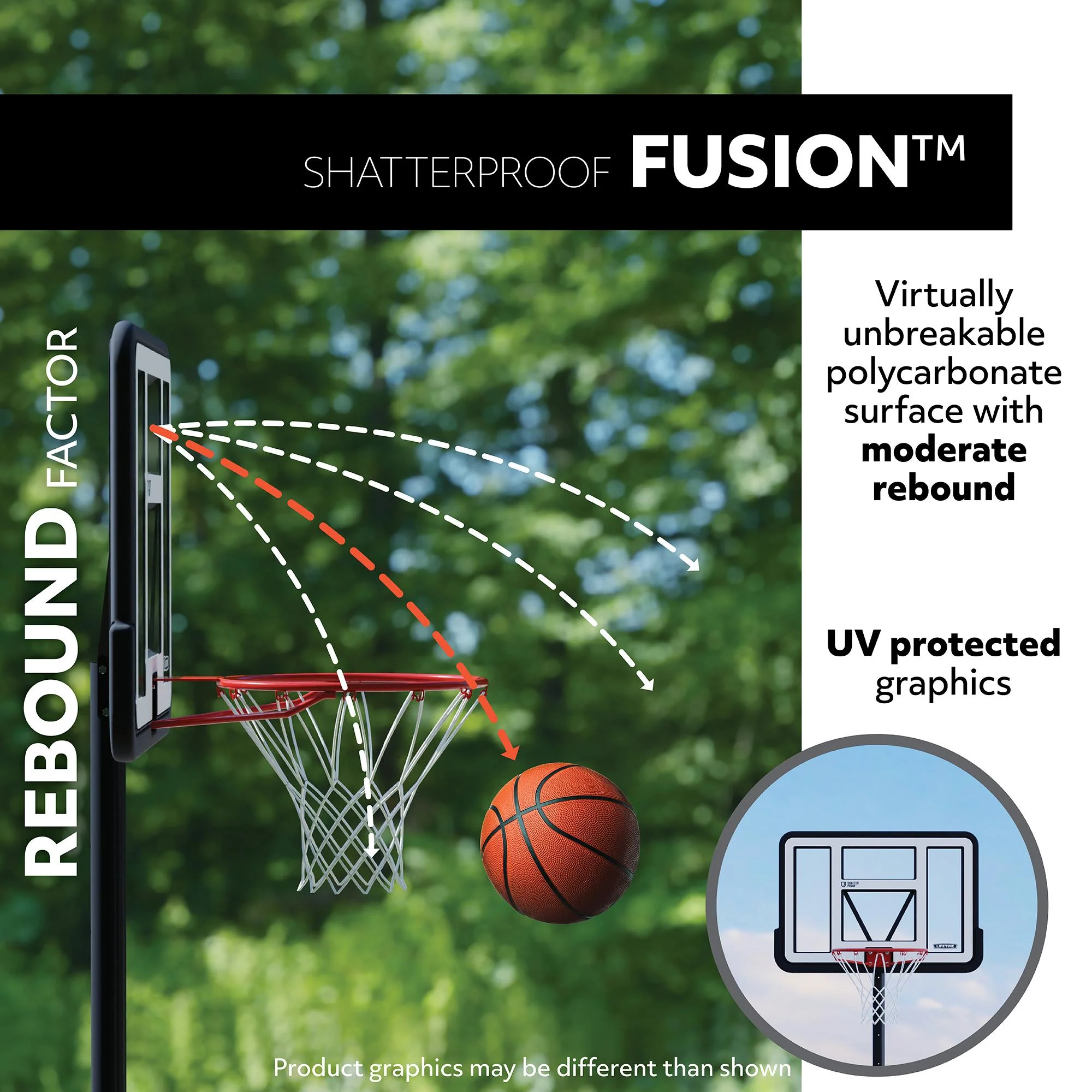 Lifetime Adjustable Portable Basketball Hoop (44-Inch Polycarbonate) - 90033