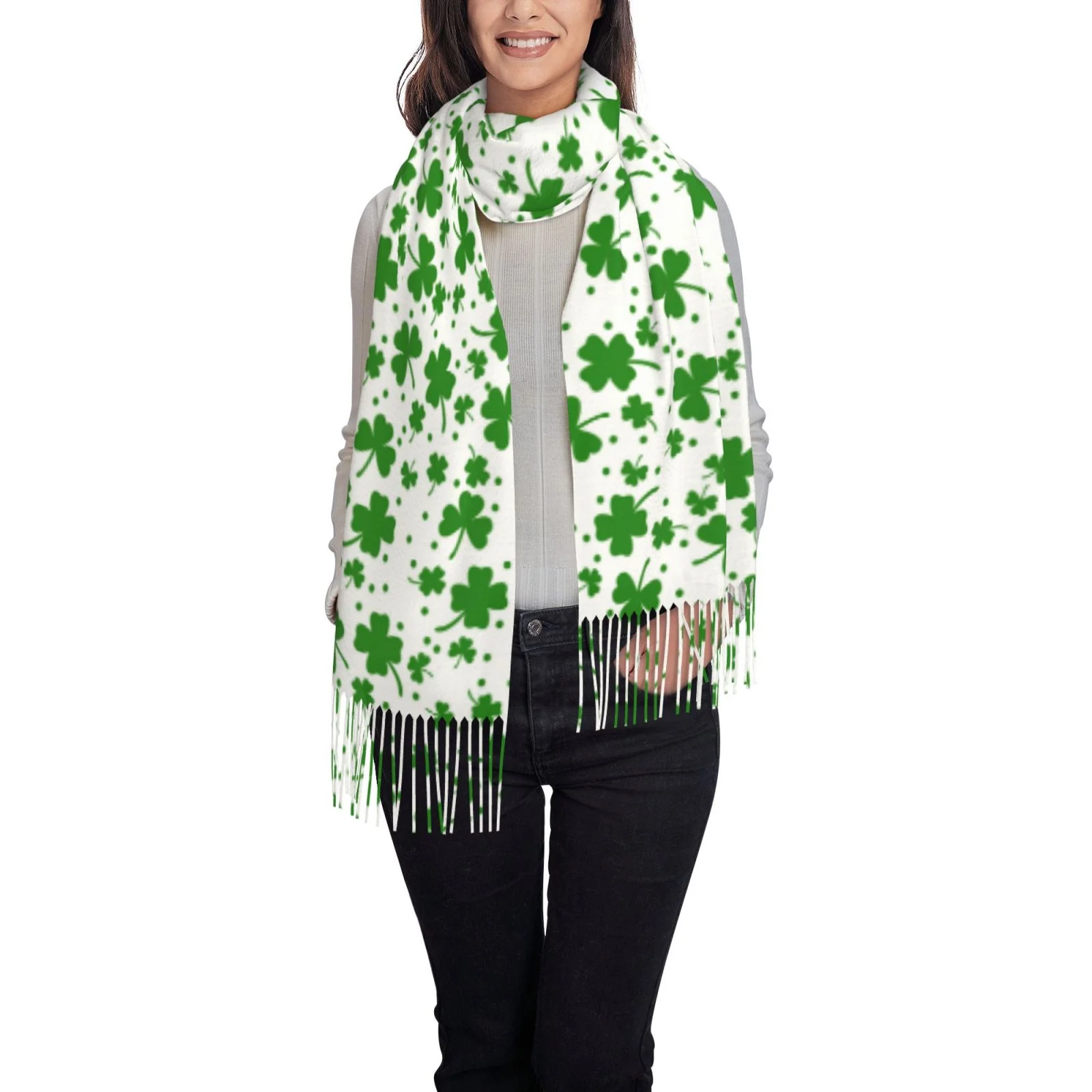 Ocsxa Scarf Shawl Wraps For Women Soft Cashmere Scarf St Patrick'S Day4 Printed Large Blanket Scarf