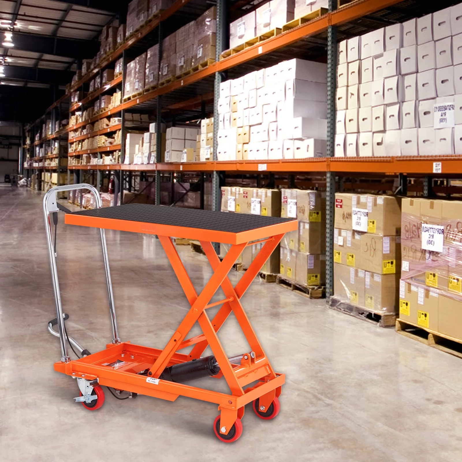 BENTISM Hydraulic Lift Table Cart 500 lbs Manual Scissor Lift Table 28.5