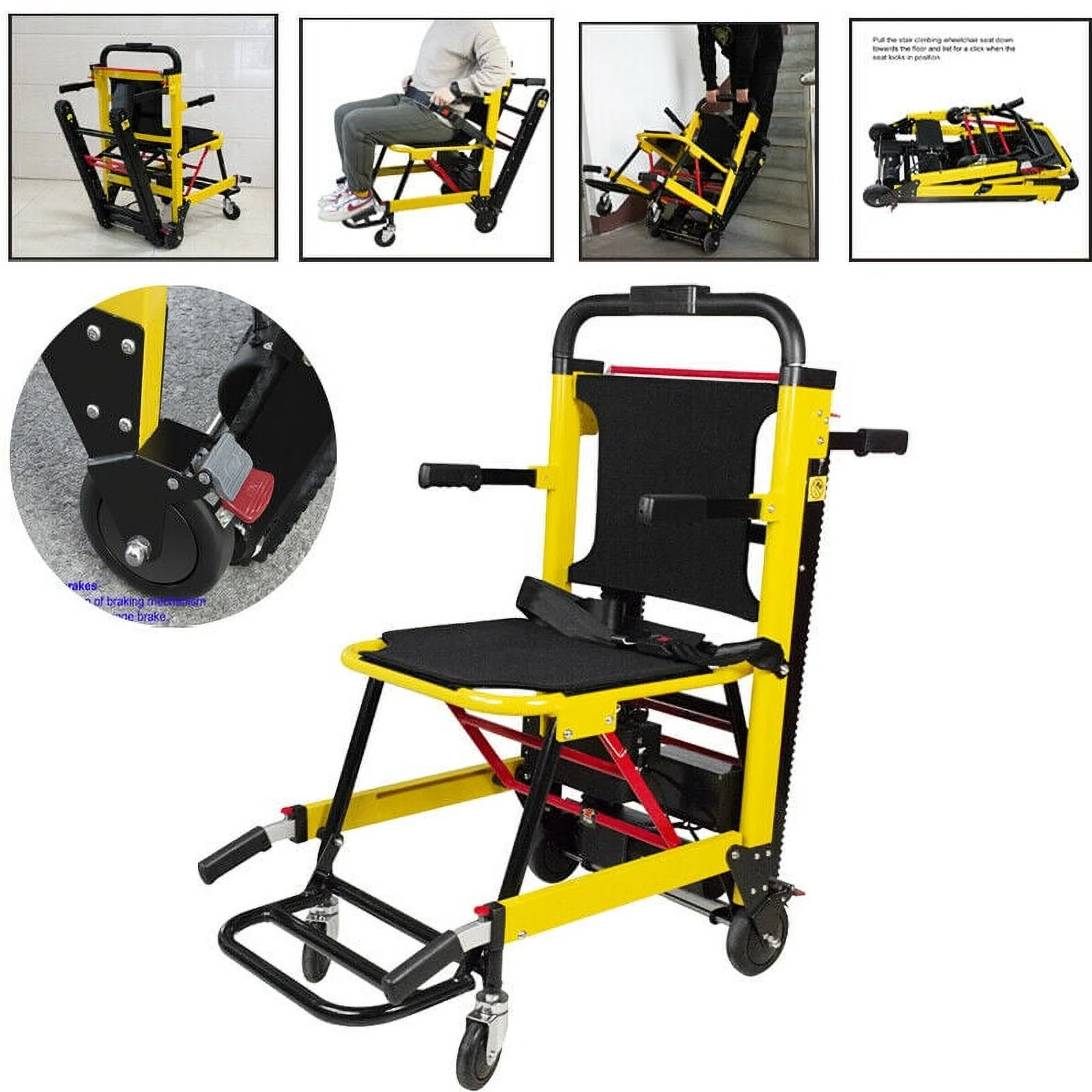Carejoy Foldable Stair Lifting Motorized Climbing Wheelchair Stair Lift Chair Elevator