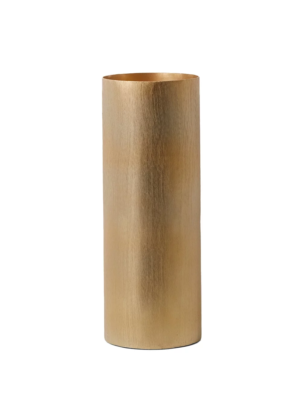 Serene Spaces Living Brushed-Gold Cylinder Vase, 5