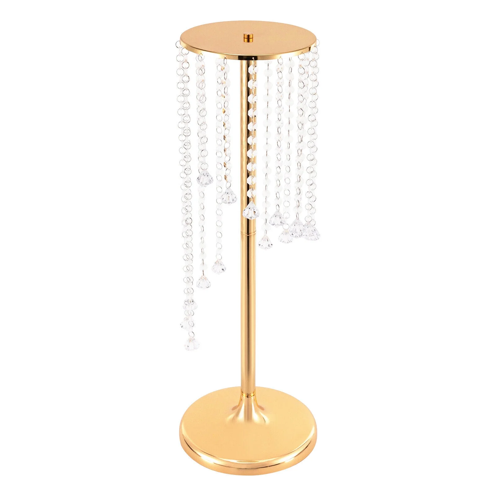 10Pcs 27.5 inch Tall Gold Vases Crystal Flower Vase For Wedding Centerpieces Decor