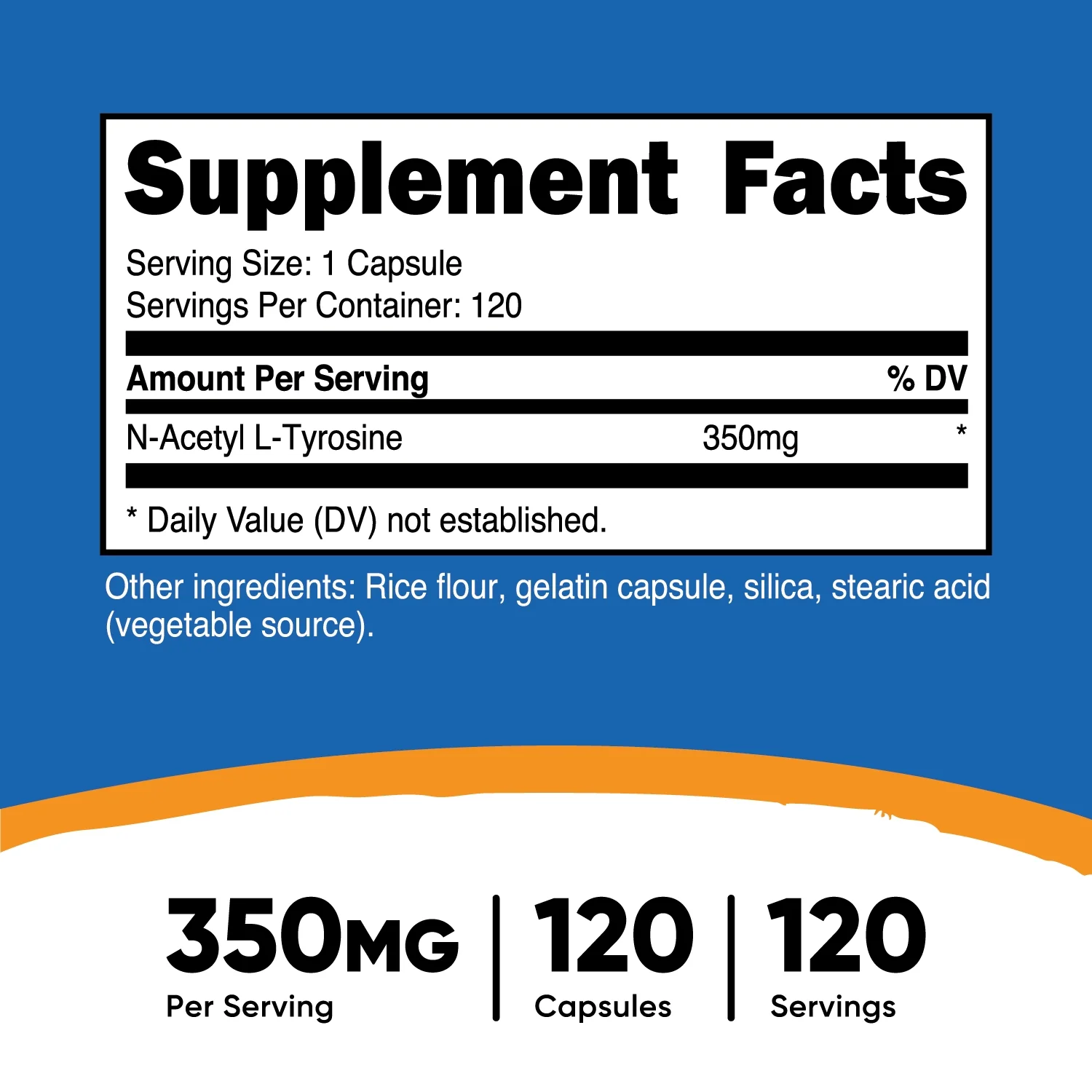 Nutricost N-Acetyl L-Tyrosine (NALT) 350mg, 120 Capsules - Health Supplement