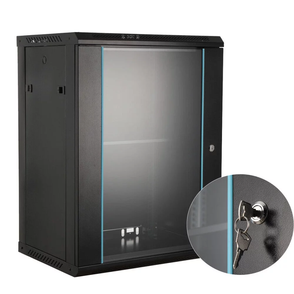 CDZHLTG 15U 24 in. Deep Wall Mount IT Network Server Rack Data Cabinet Rack Enclosure