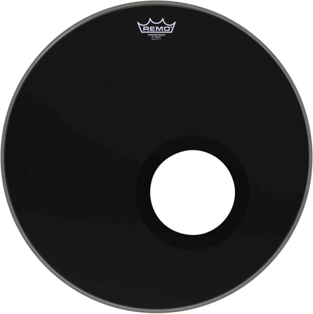 Remo Drum Heads 3701260 20 in. Dia. Bass Powerstroke 3 Ebony with Black Dynamo Installed