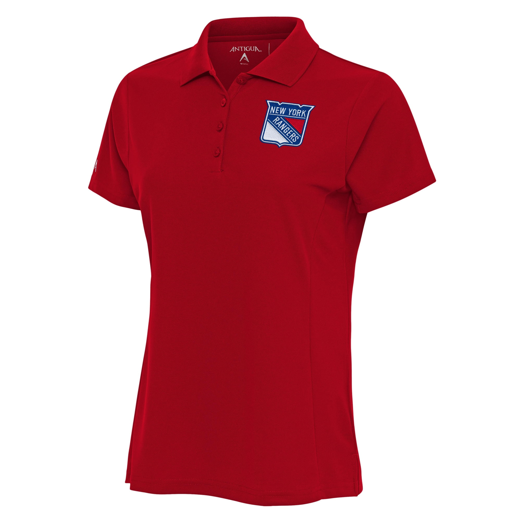 Women's Antigua Red New York Rangers Team Logo Legacy Pique Polo