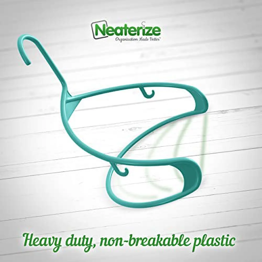 Plastic Clothes Hangers (20, 40, 60, 100 Packs) Heavy Duty Durable Coat and Clothes Hangers | Vibrant Color Hangers | Lightweight Space Saving Laundry Hangers (40 Pack - Aqua)