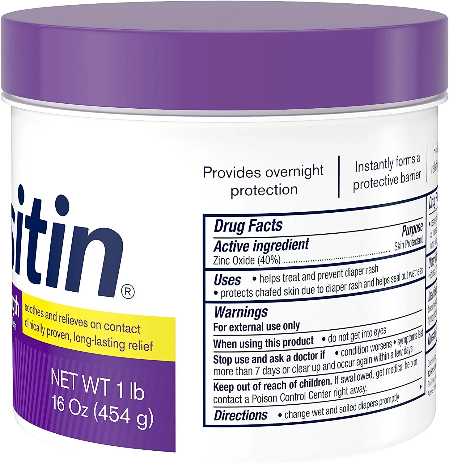 Desitin Maximum Strength Baby Diaper Rash Cream with 40% Zinc Oxide for diaper rash Relief & Prevention, 16 oz