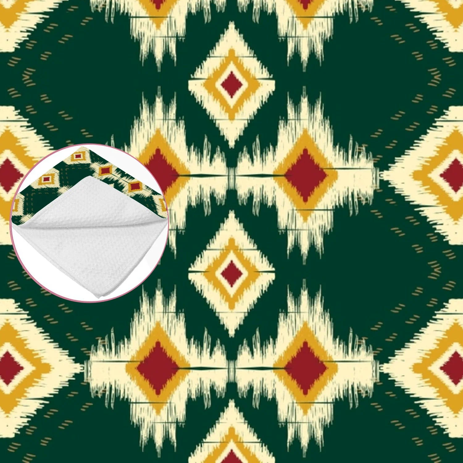 ANYWAY.GO 4 pack Baby Washcloths - 12 x 12 Inch Super Soft Baby Towels - 100% Cotton Highly Absorbent Wash Cloths for Face and Body,African Ikat Paisley Embroidery