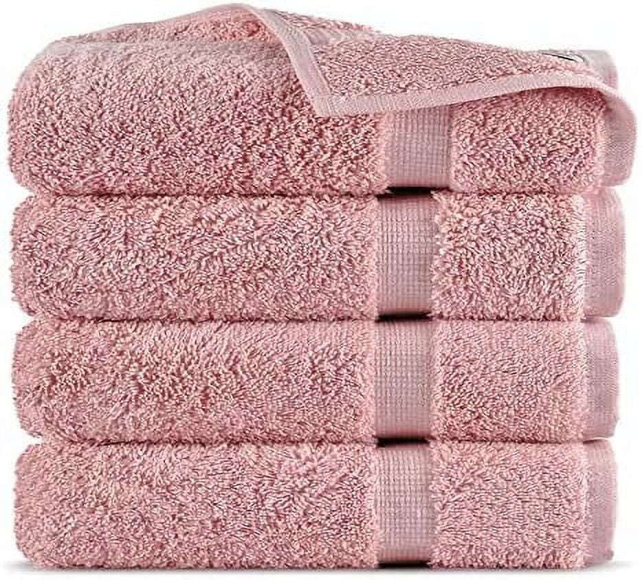100% Turkish Cotton Towel Set (Pink, Washcloths - Set Of 4)