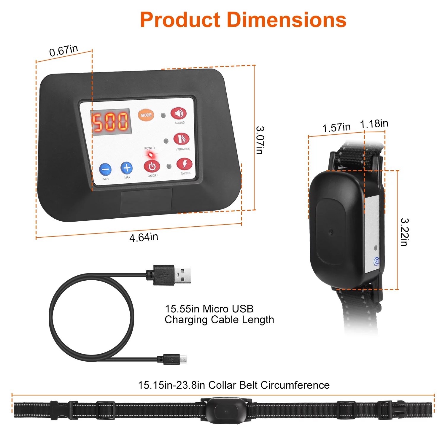 Dog Shock Collar Wireless Fence, iMounTEK Electric Dog Training Collar with Remote 900FT, Beep, Vibration, Shock, Rechargeable E-Collar Waterproof Collar with 3 Training Mode, 1 Transmitter 2 Receiver