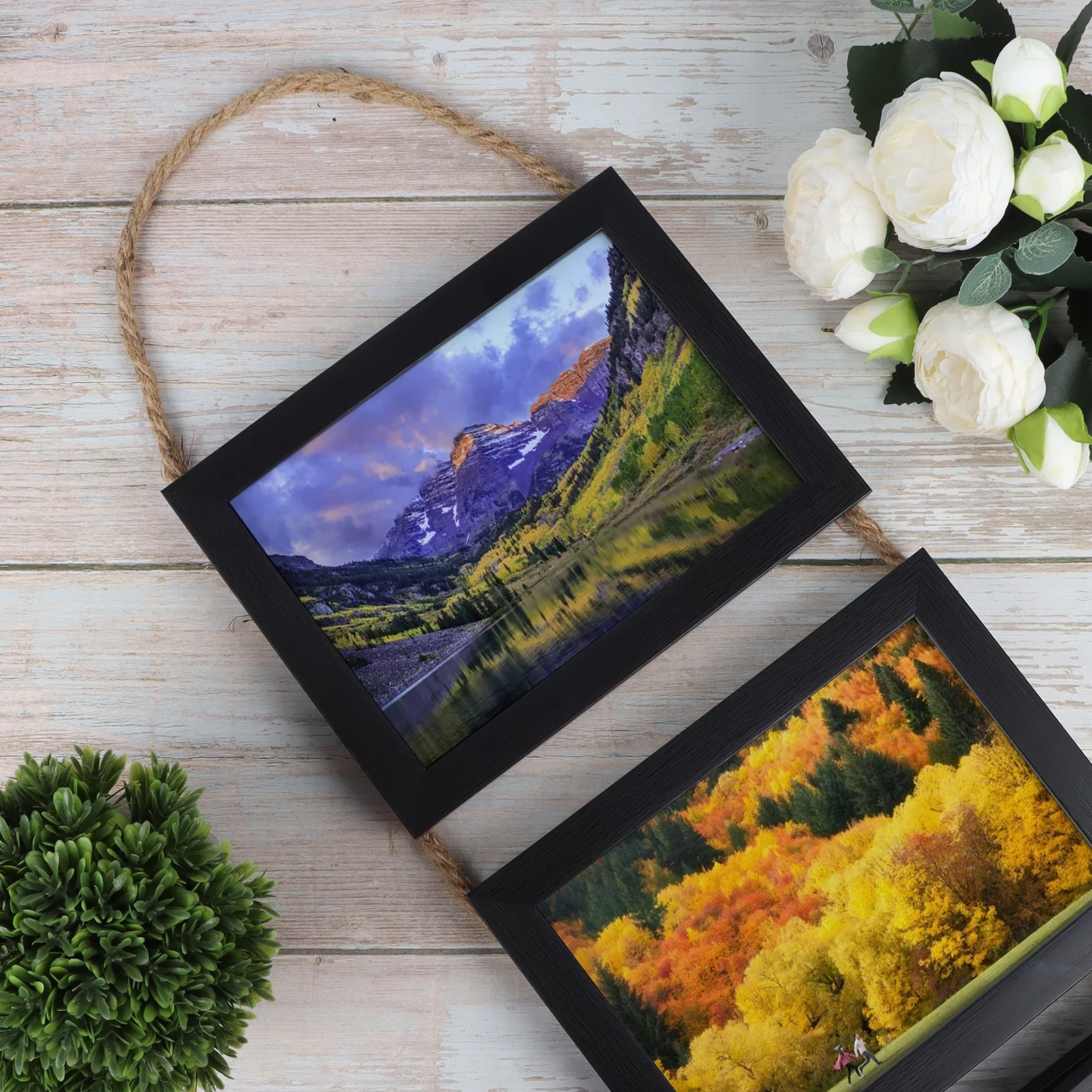 5x7 Picture Frame Collage Wall Hanging Photo Frames, Black, Set of 2