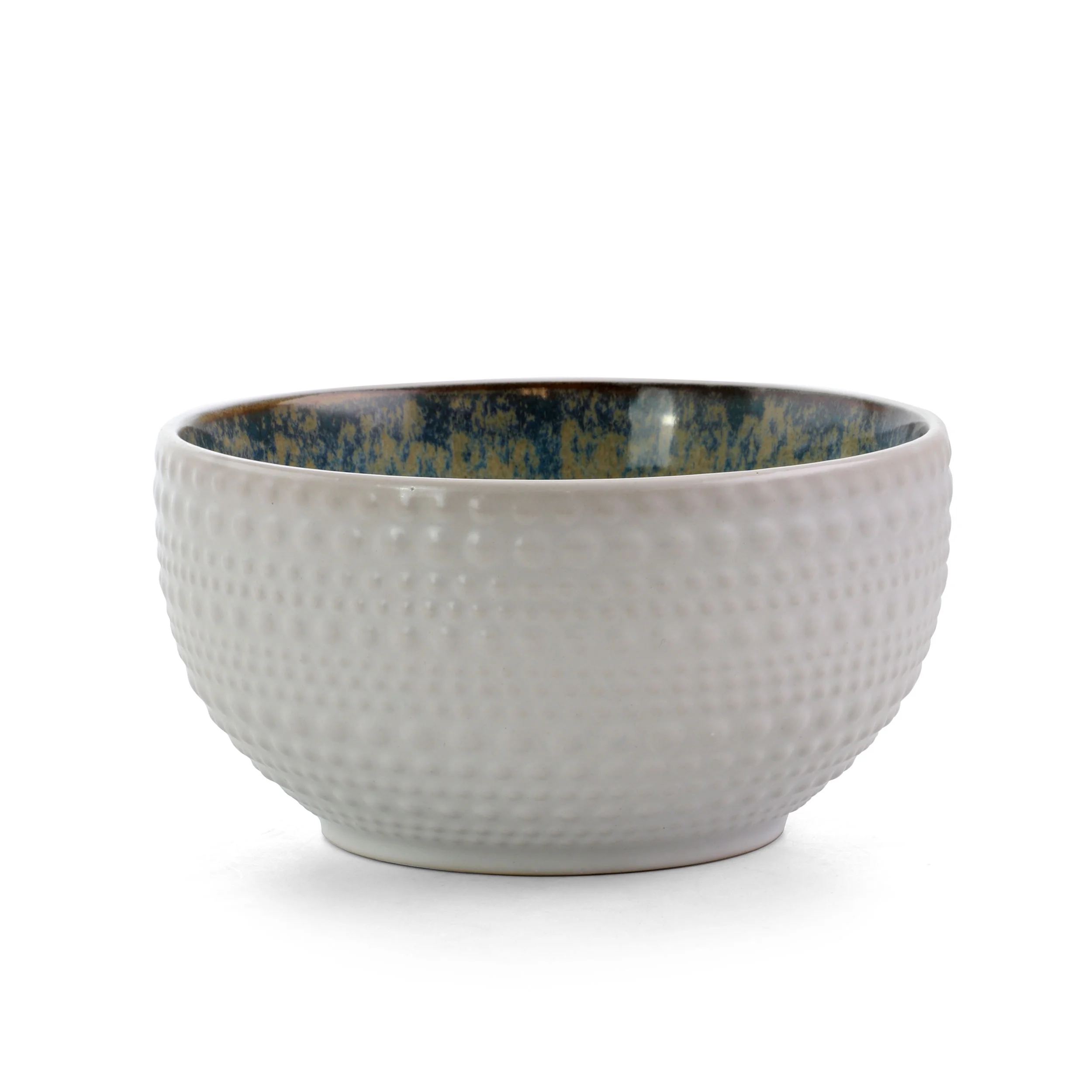 Elama Modern Dot 16 Piece Luxurious Stoneware Dinnerware with Complete Setting for 4