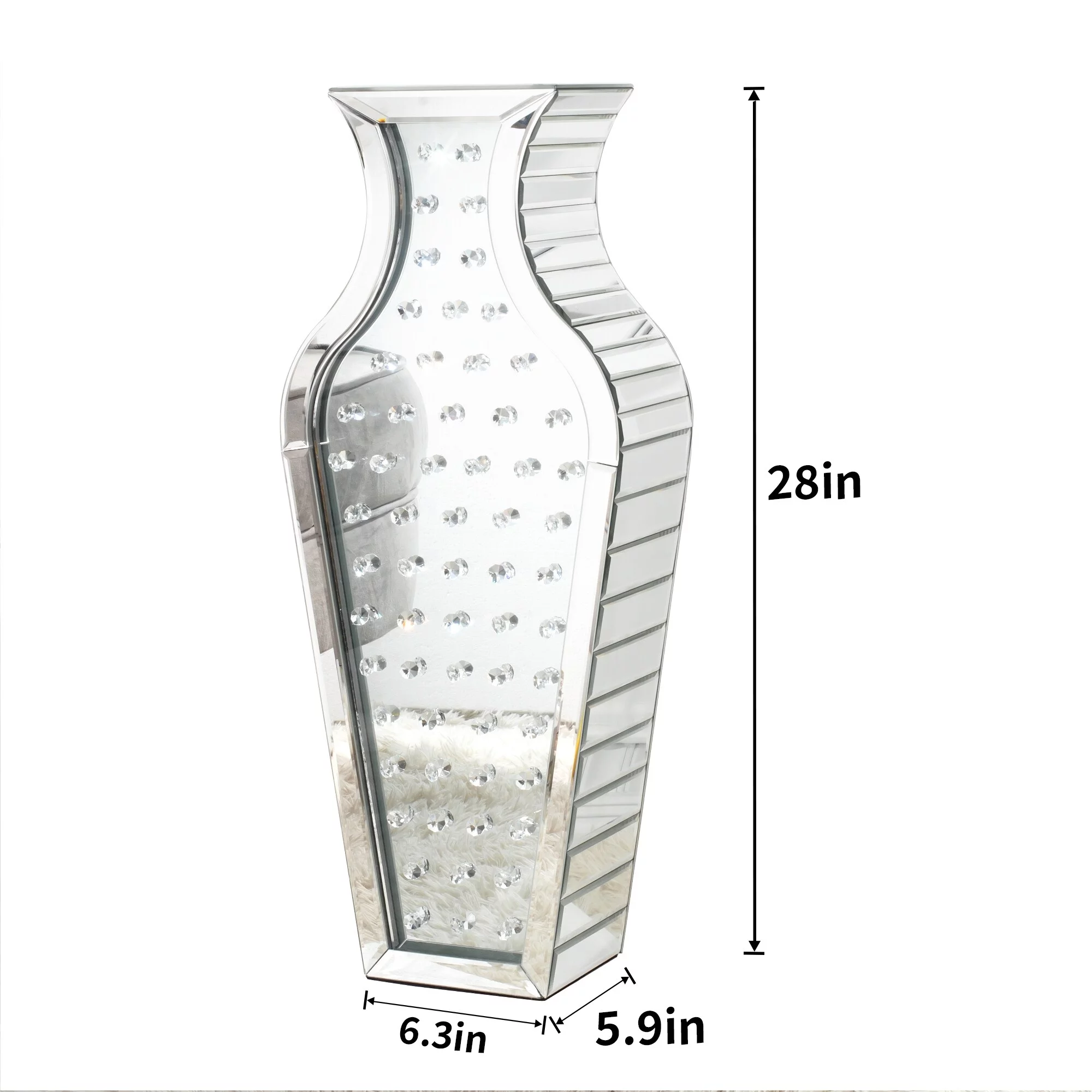 SHYFOY Jewelry Tall Crystal Floor Vase