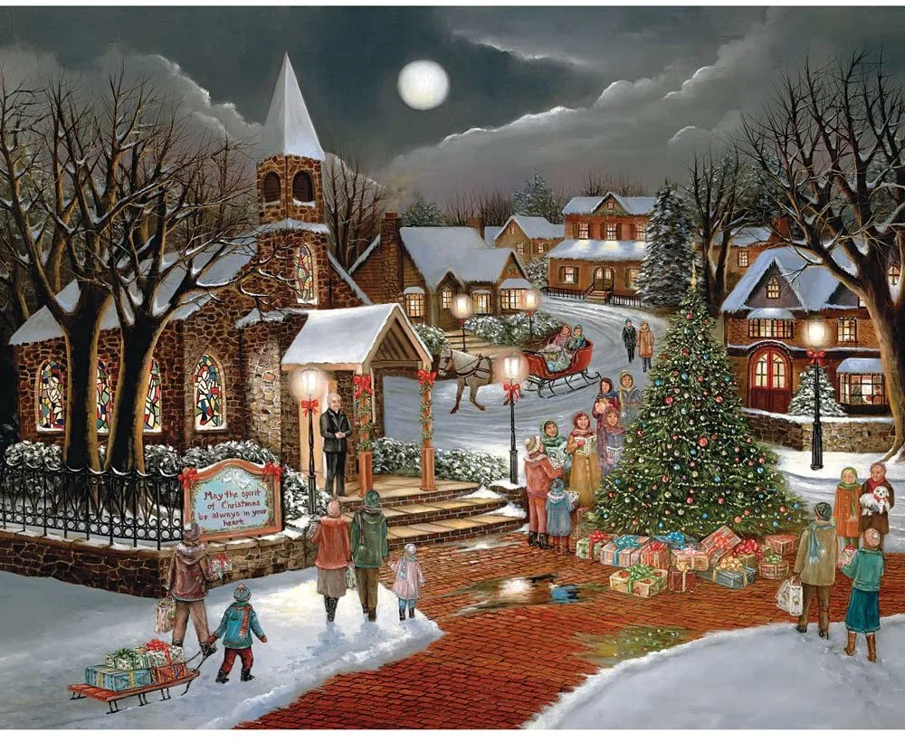 Bits and Pieces - 300 Piece Jigsaw Puzzle for Adults - Spirit of Christmas by Artist H. Hargrove - Measures 18