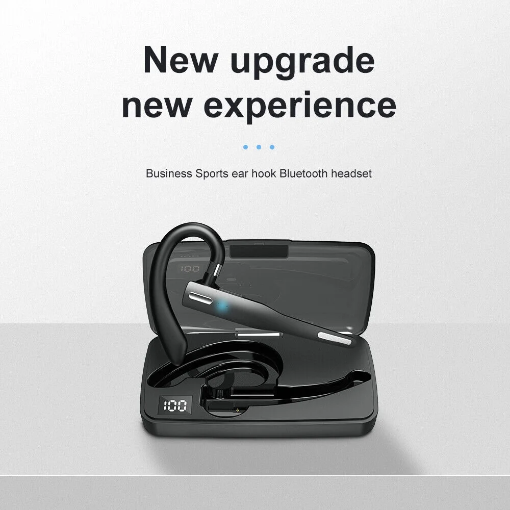 Bluetooth 5.0 Earpiece Dual Mic Earbud Noise Cancelling office Wireless Headset