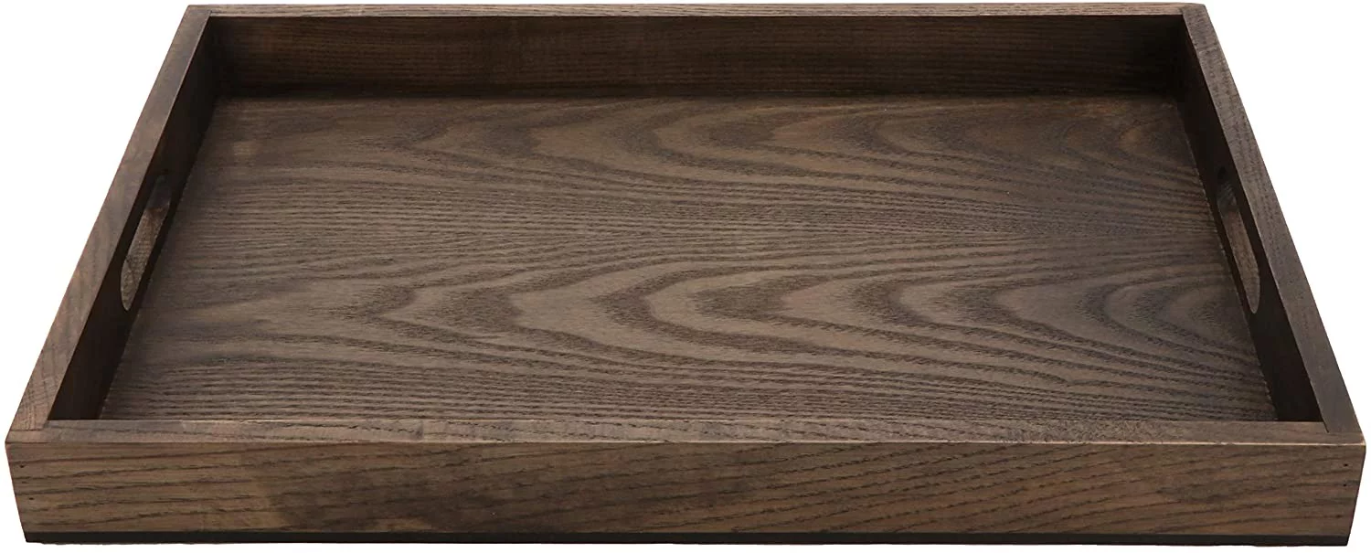 G.E.T Taproot Ash Wood Serving Tray / Ottoman Tray with Handle, 19.75