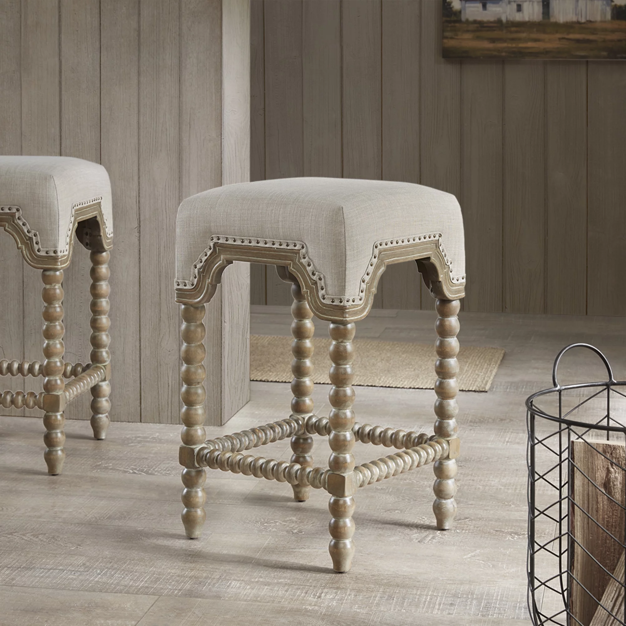 Dawn Whisper Elegant Farmhouse Style Madison Park Christine Counter Stool