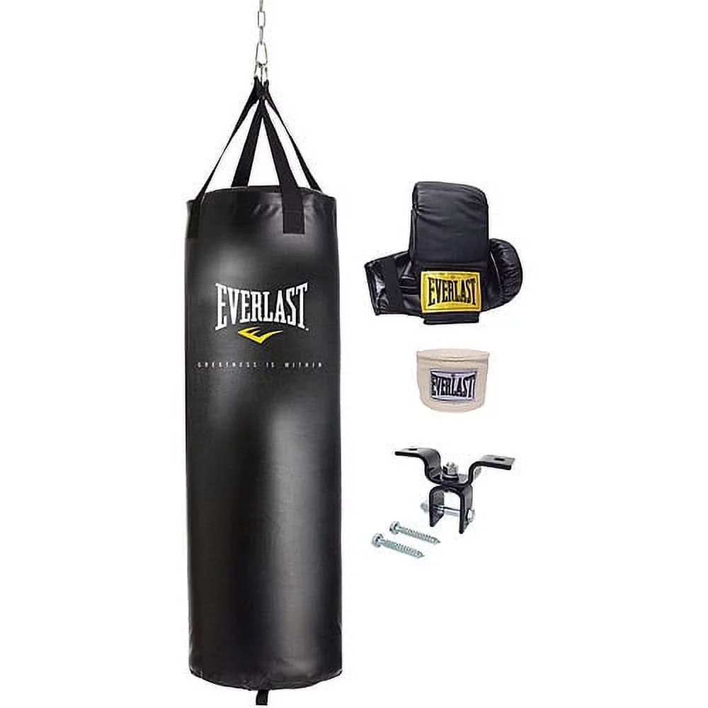 Everlast 70 lbs. Heavy Bag Kit with Everlast Single-Station Heavy Bag Stand, White