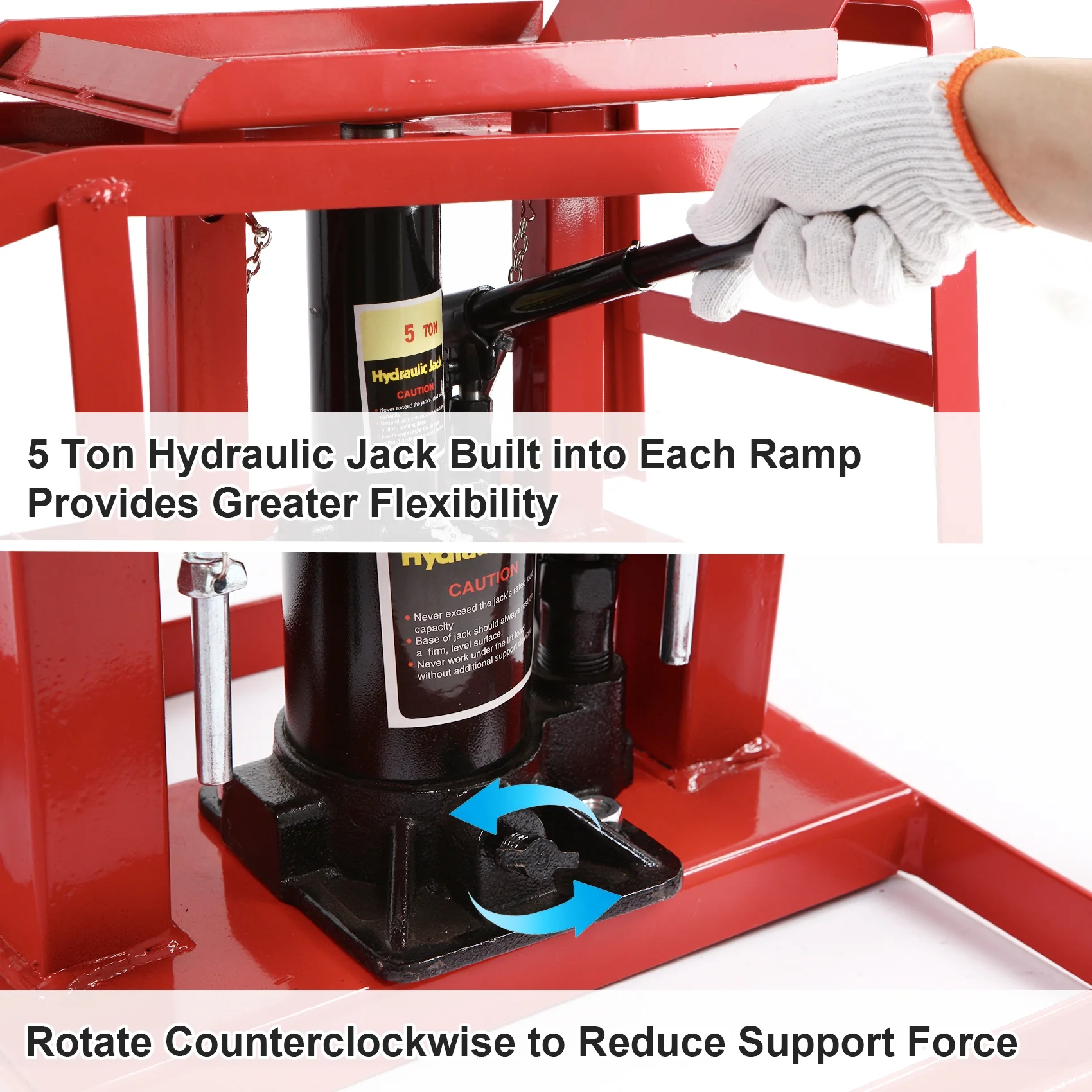 ANDTE Hydraulic Car Ramps, 2 Pack High Lift Service Ramps for Vehicles up to 5T (11023 lbs)