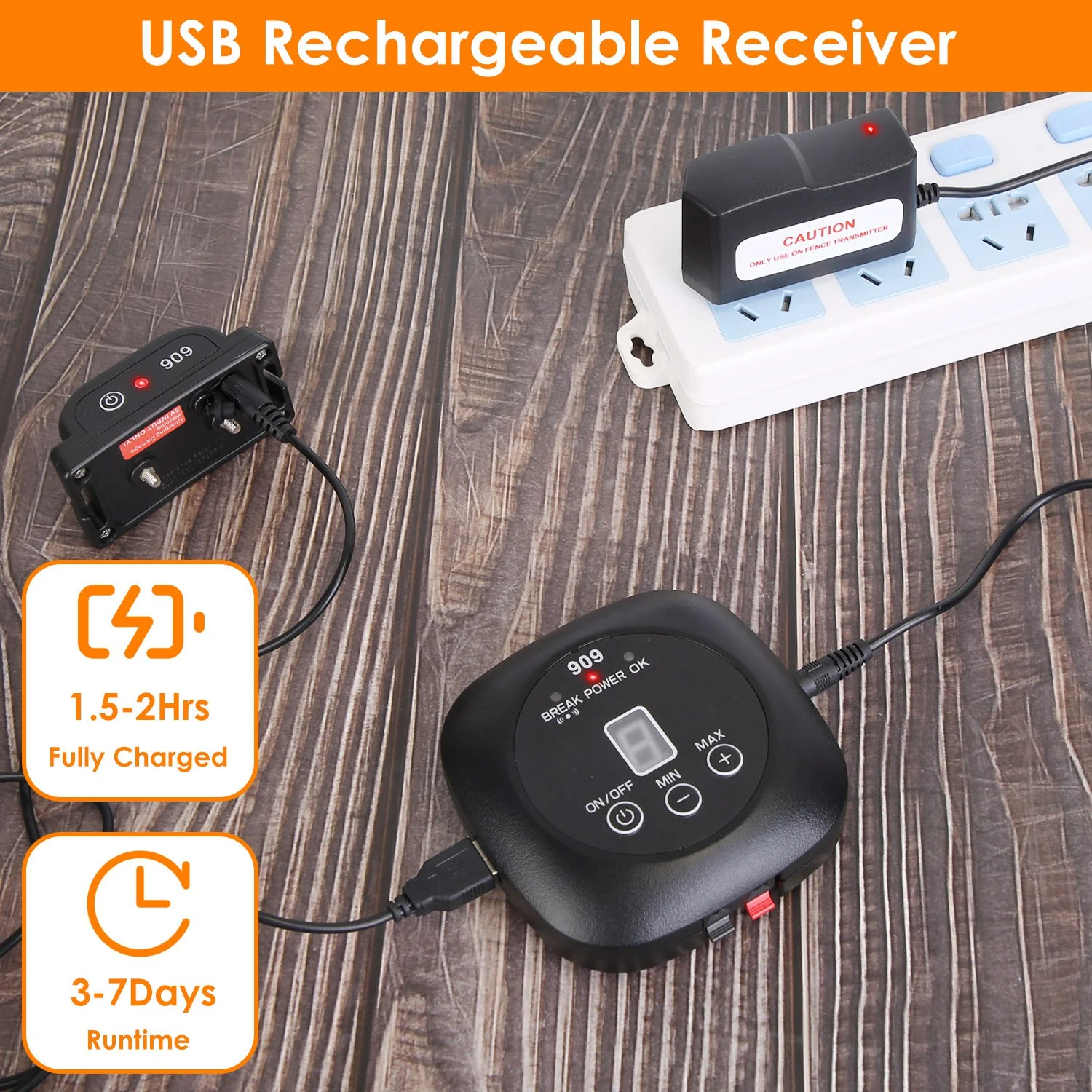 iMounTEK Electric Dog Fence System Pet Containment System with 9 Adjustable Levels IPX8 Waterproof Rechargeable Dog Training Collar for Small Medium Large Dogs, 1 Transmitter 1 Receiver