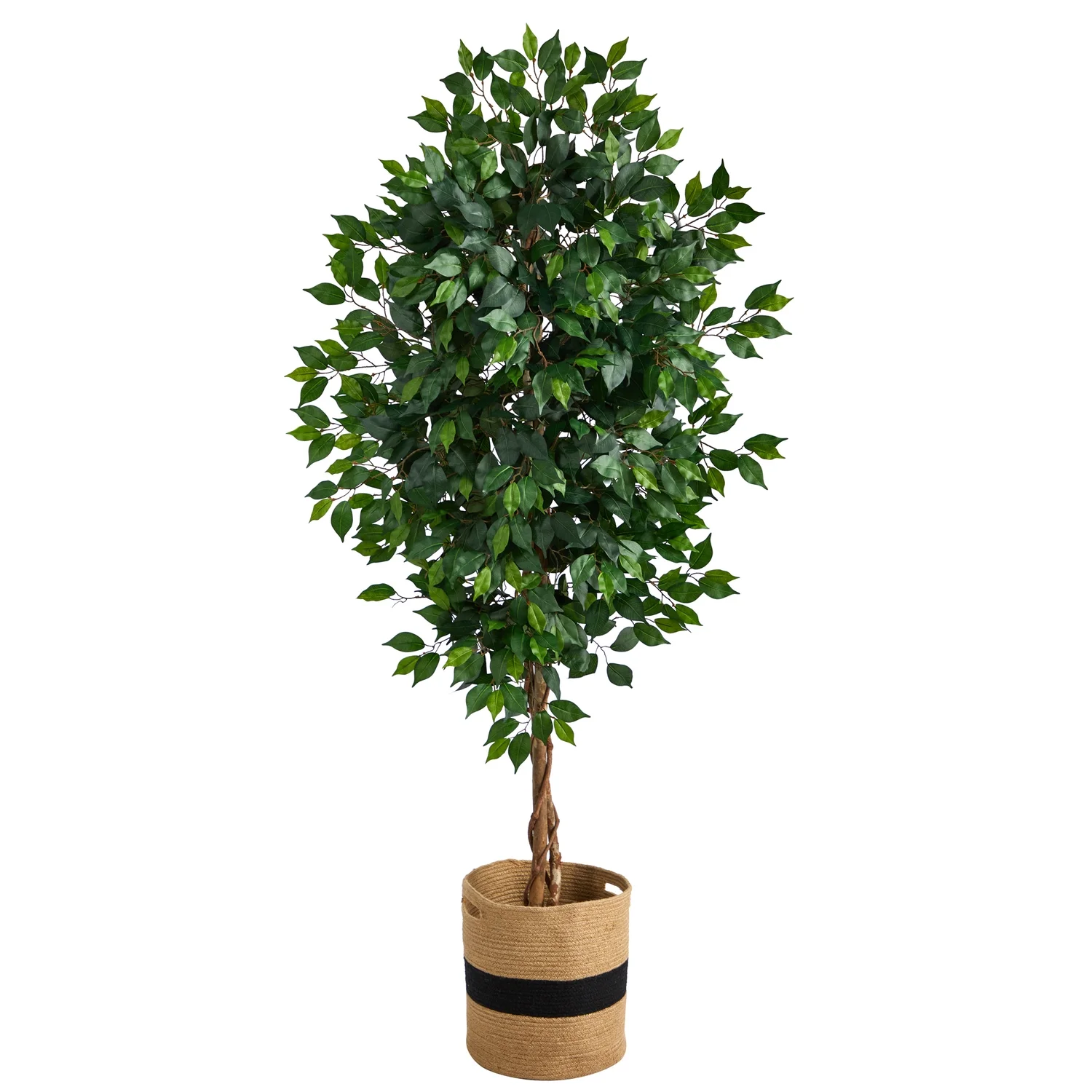 HomeStock 6Ft. Artisanal Artistry Artificial Tree With Trunk In Handmade Cotton Planter