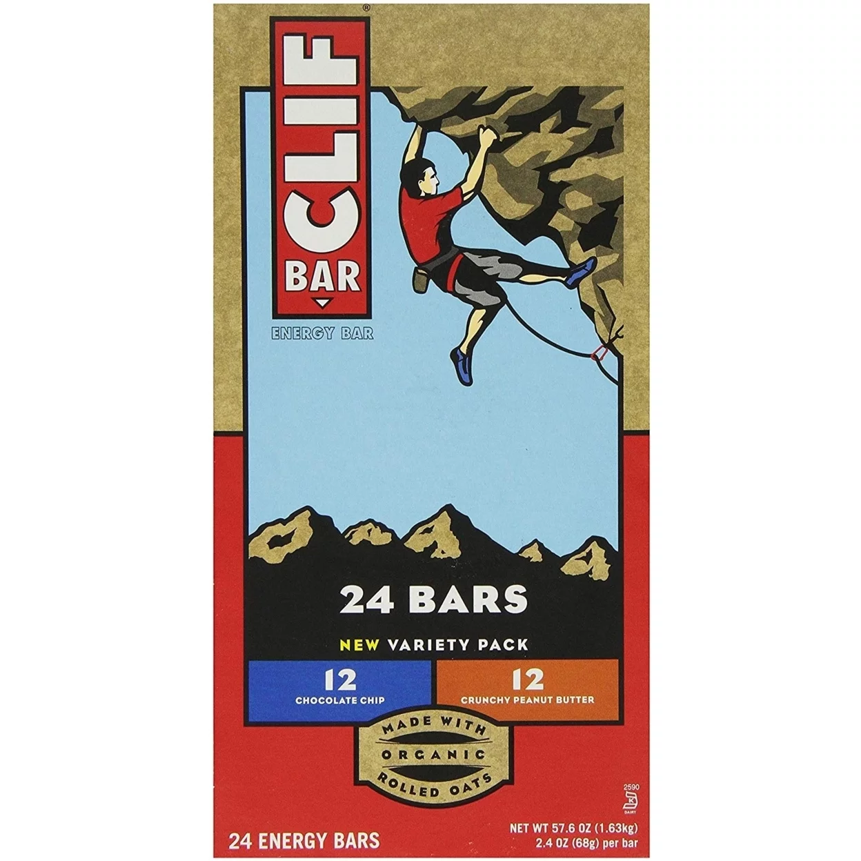 Clif Bar Variety Pack Chocolate Chip Crunchy Peanut Butter (2.4 oz. 24 Count)
