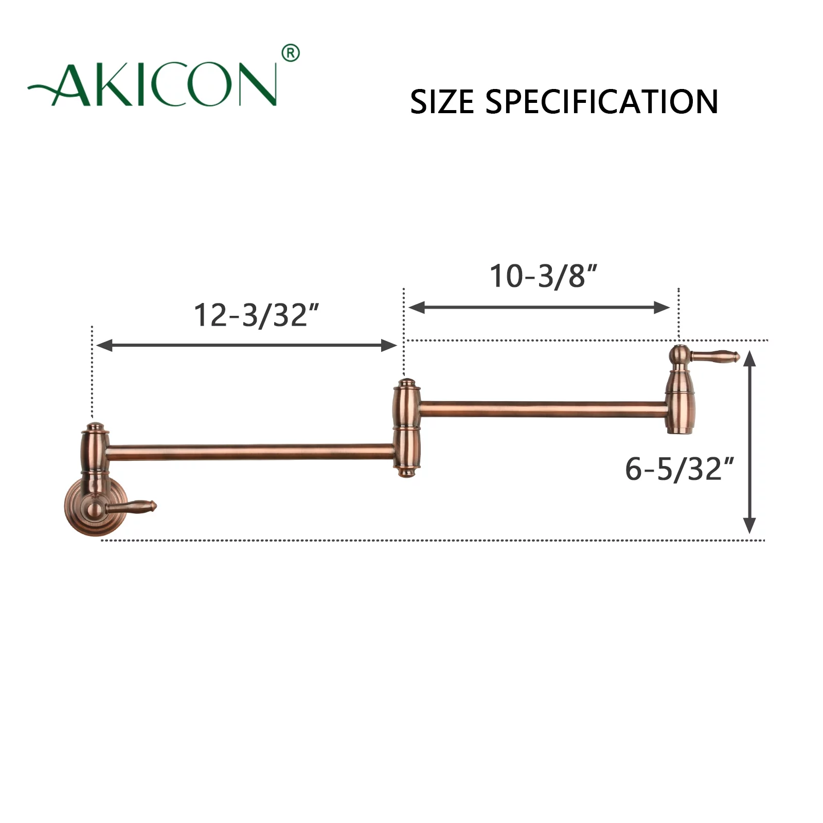 Akicon Pot Filler Kitchen Faucet Wall-Mounted - Antique Copper