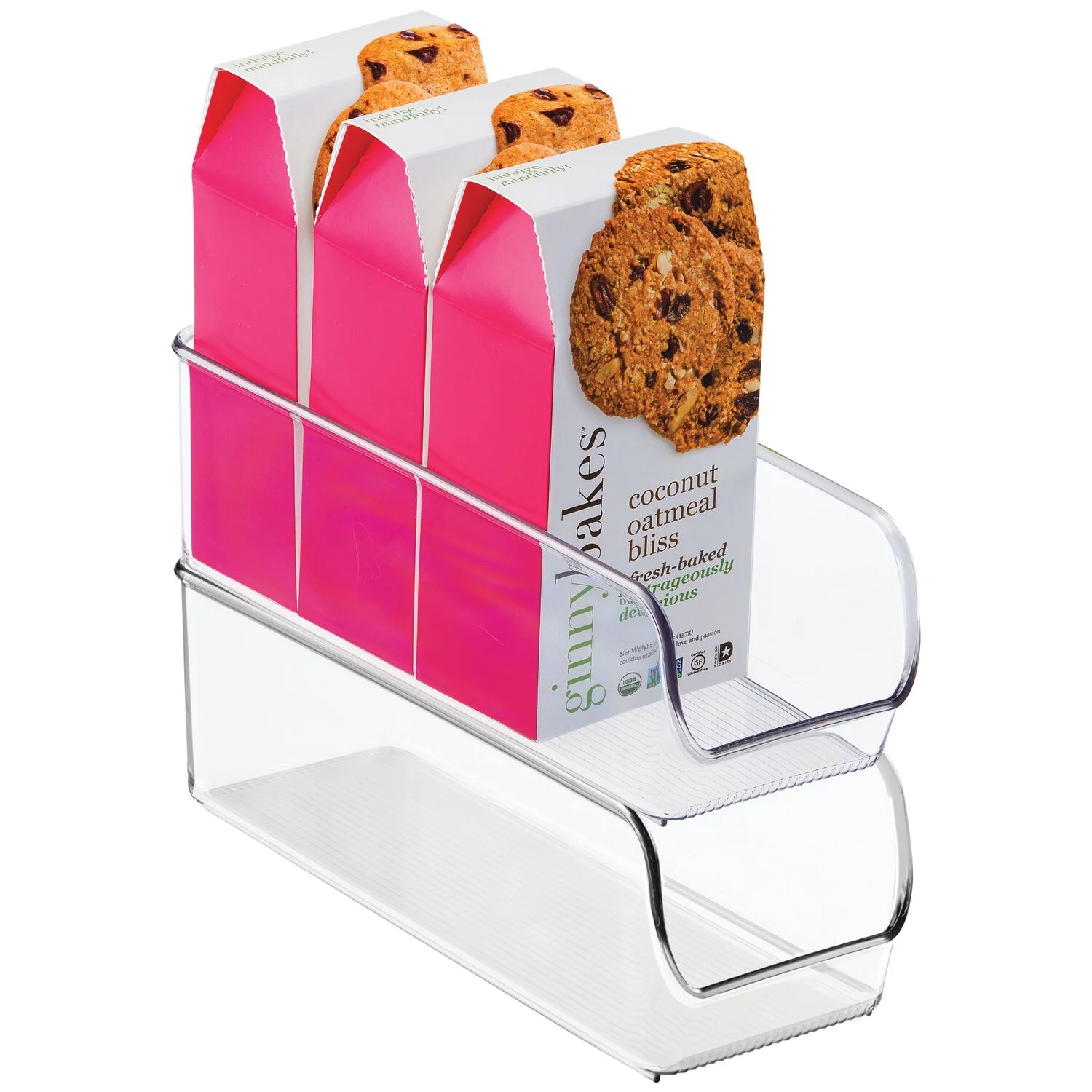 iDesign Linus Binz BPA-Free Plastic Open-Front Kitchen Organizer with Handles, 12.35