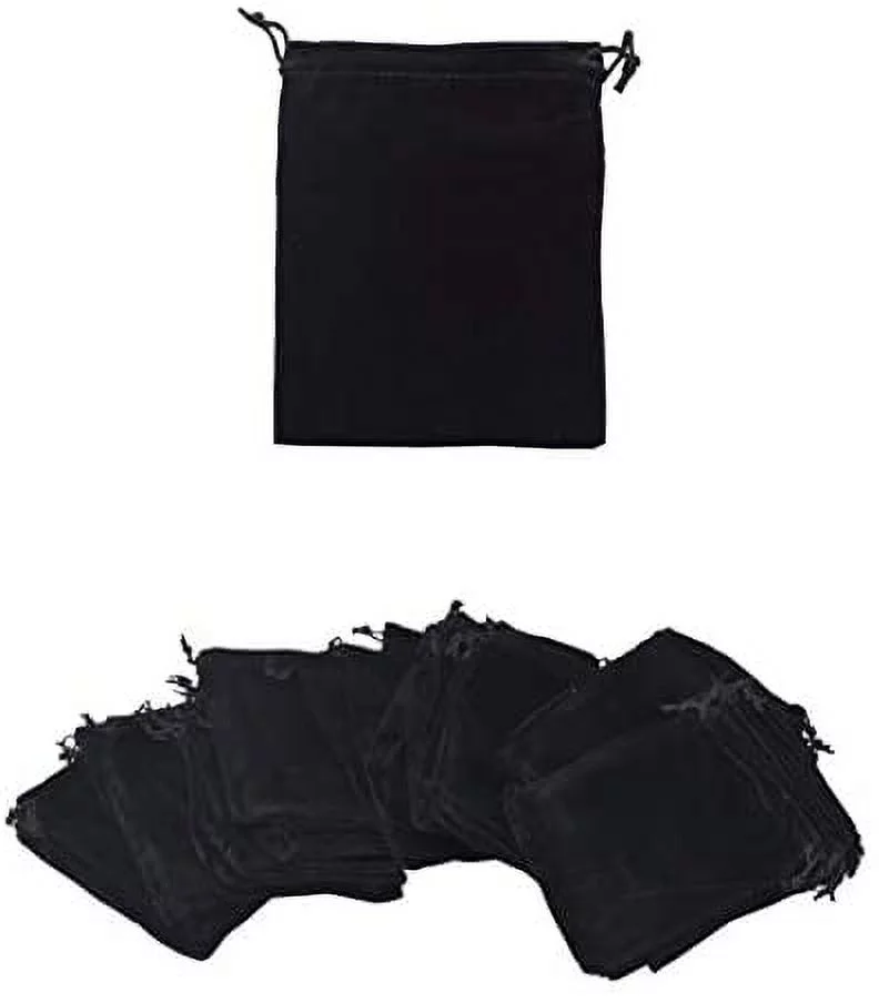 Velvet Bags with Drawstring for Jewelry, Gifts, Packaging; Cloth Plain Pouches by Mandala Crafts