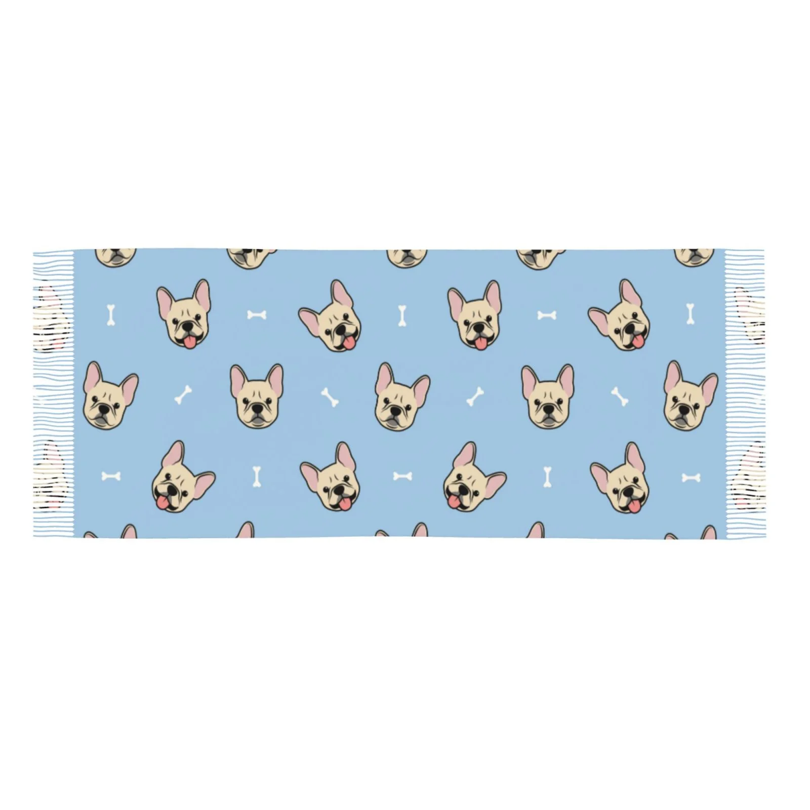 Ocsxa Scarf Shawl Wraps For Women Soft Cashmere Scarf Cute French Bulldog Printed Large Blanket Scarf