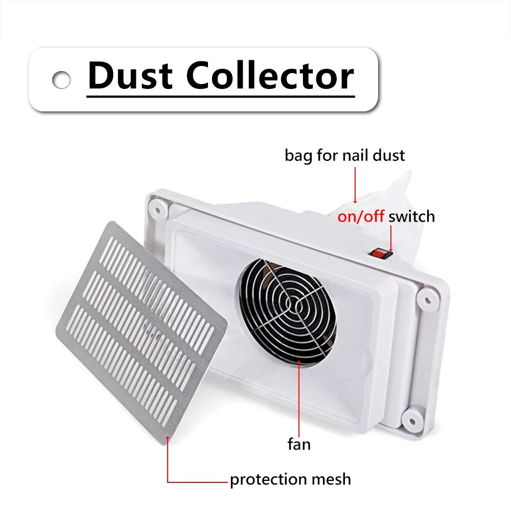 LUCKUP Portable Manicure Table Foldable Nail Desk with Dust Collector Professional Nail Tech Table for Technician Spa Salon Workstation, Client Wrist Pad Carry Bag 4 Lockable Wheels, 36-inch, Black