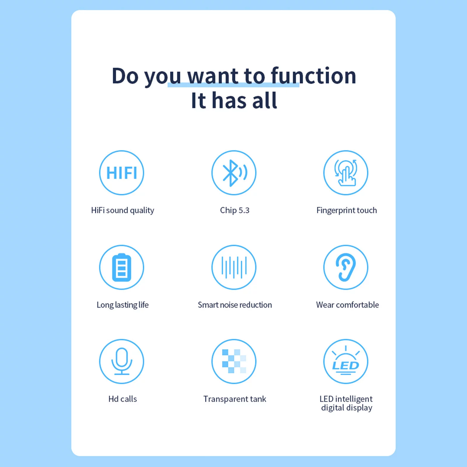 YHAIOGS Bluetooth Earpiece for Cell Phone Bluetooth 5.3 Headphones Dual Microphone Wireless Earbuds Long Battery Life LED Display Deep Bass Noise Cancelling Headphones Compatible with