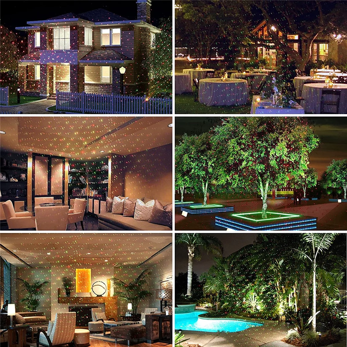 Christmas LED Laser Projector Lights, Waterproof Moving Outdoor Landscape Lights Xmas Lamp for Home Party Decor Gifts