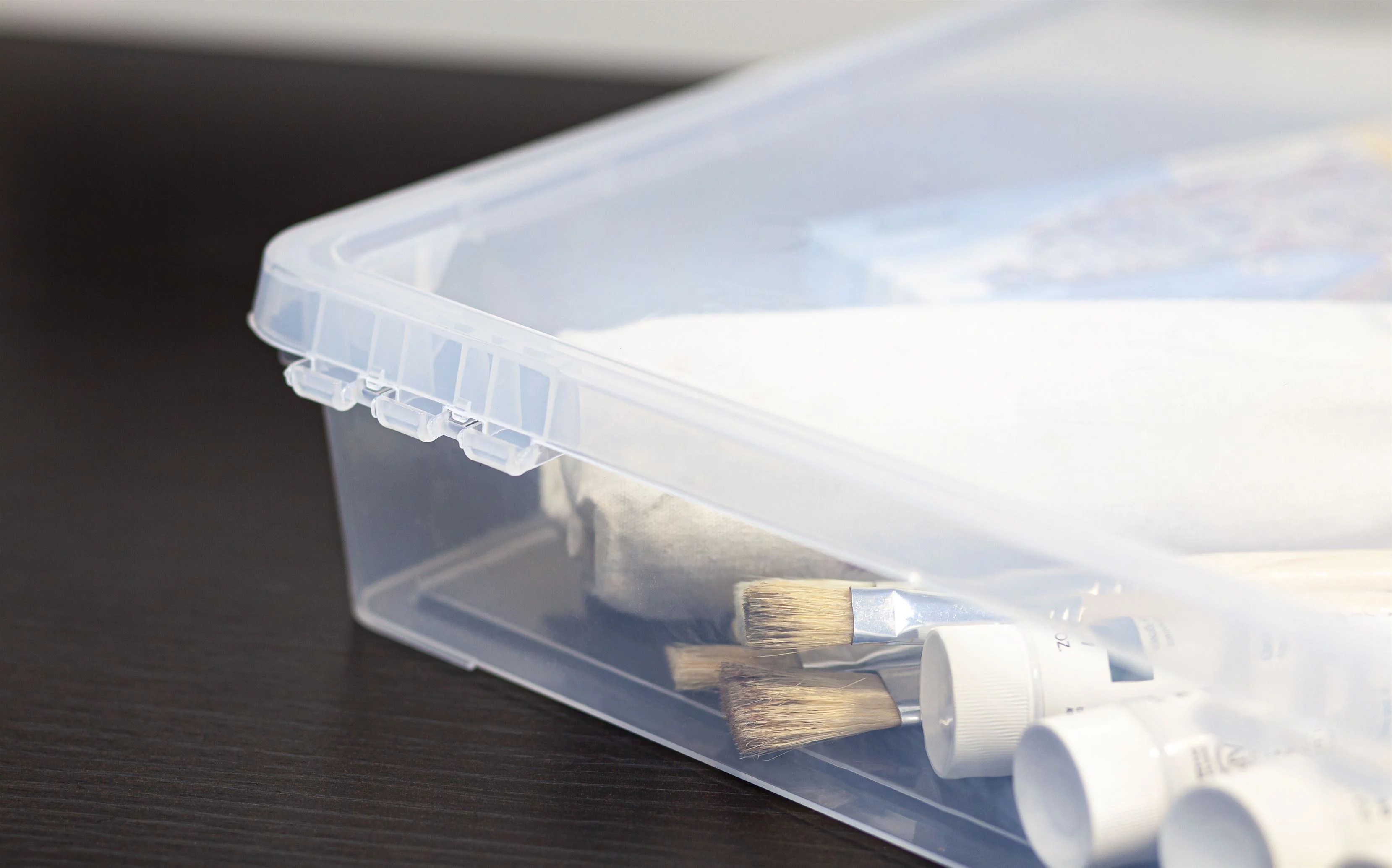 Pen+Gear Plastic File and Document Case with Supply Tray, Tint Clear, 5-Pack