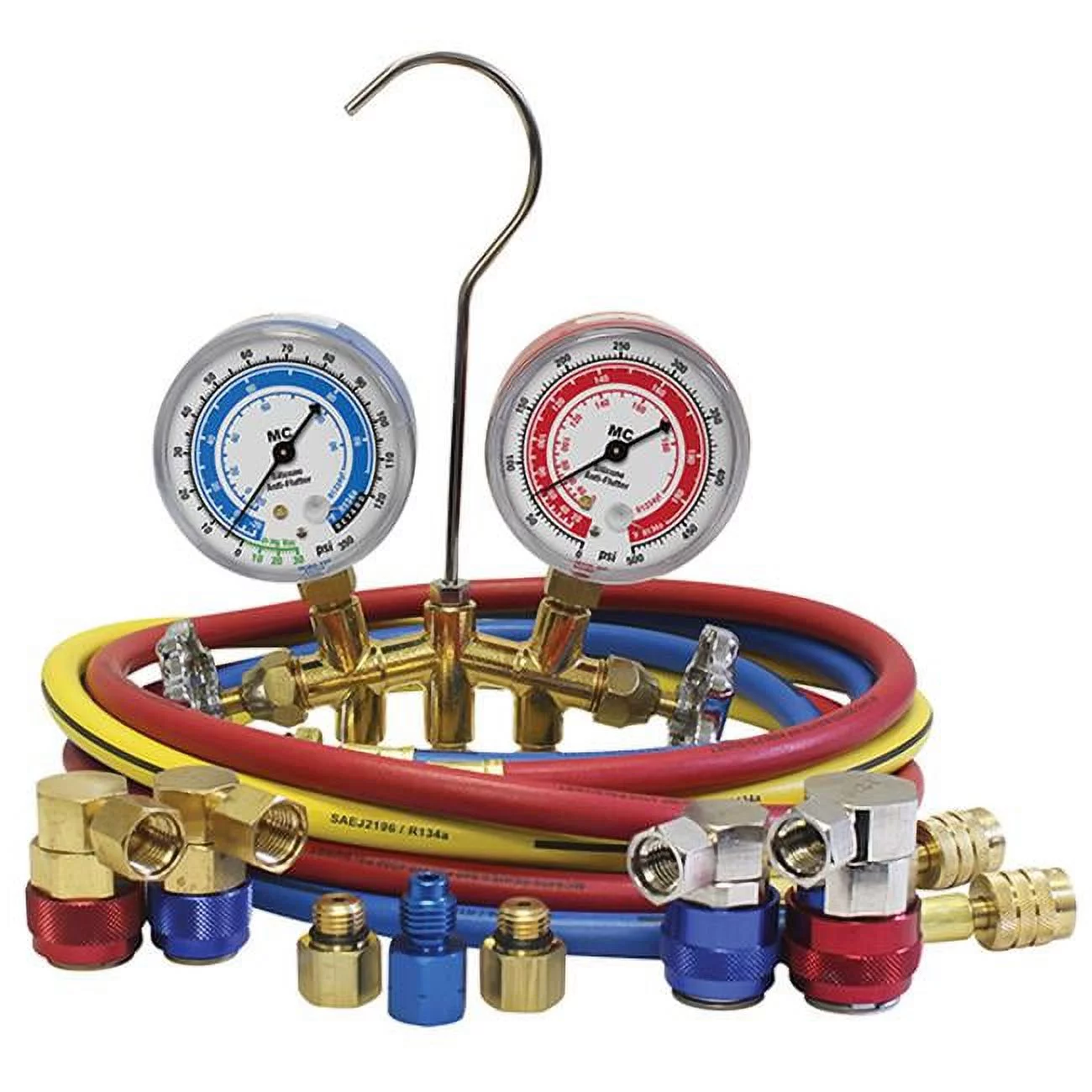WTD ATD-3681 R1234YF & R134A Brass Manifold Gauge Set
