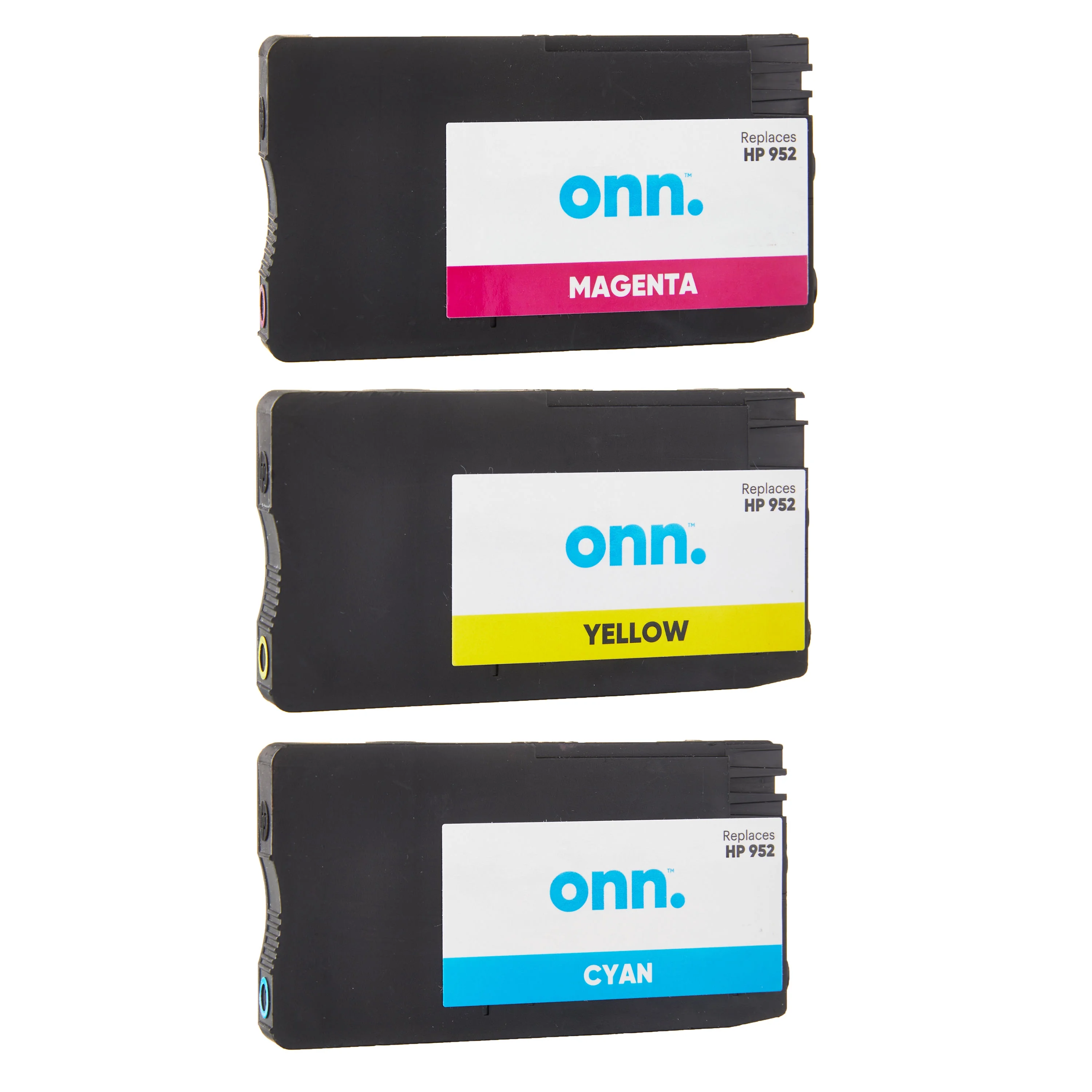 onn. Remanufactured 952 HP Standard Yield Ink Cartridges, Color, 3 Count