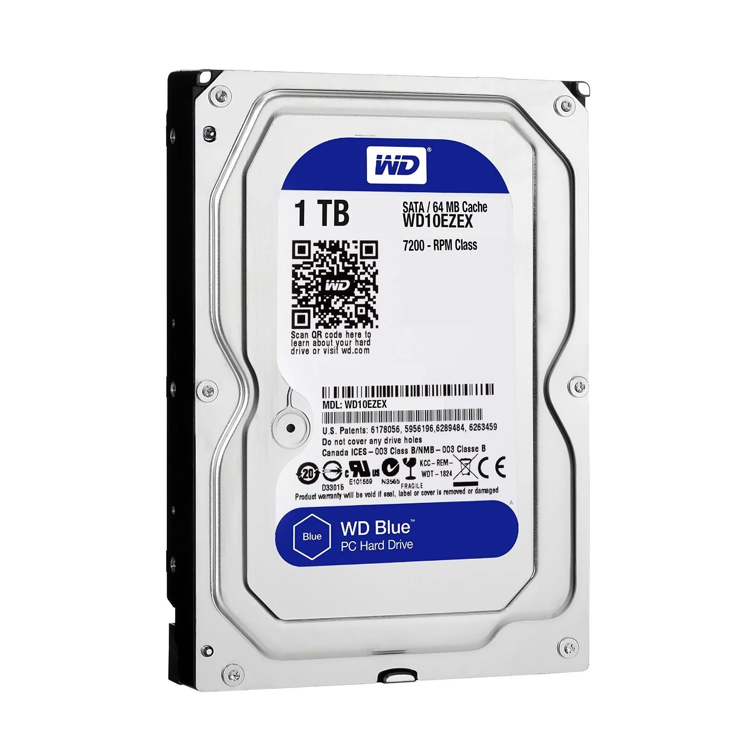 WD Blue WD10EZEX 1TB 7200 RPM 64MB Cache SATA 6.0GB/S 3.5