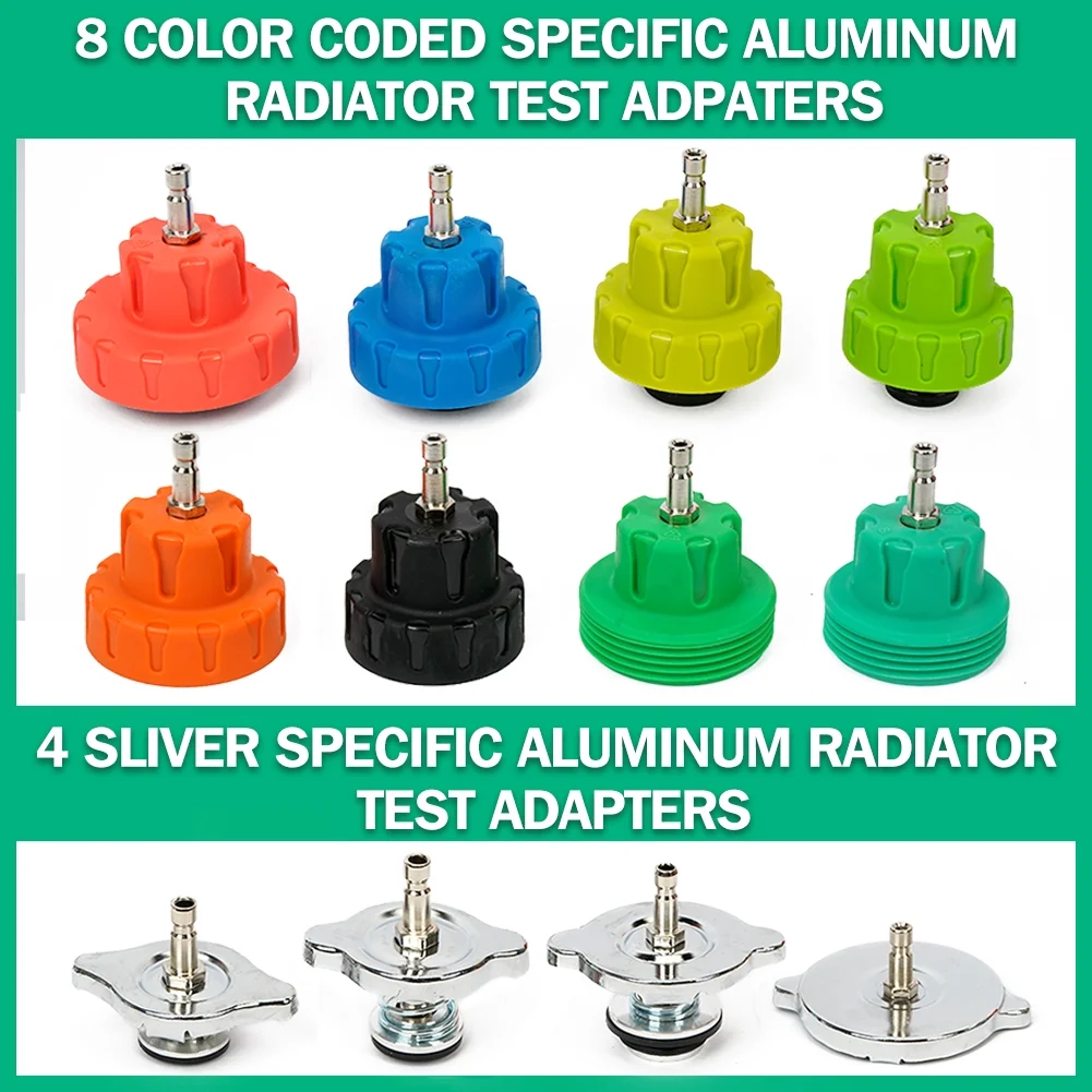 14Pcs Radiator Pump Pressure Leak Tester Detector Coolant System Test Tool Kit