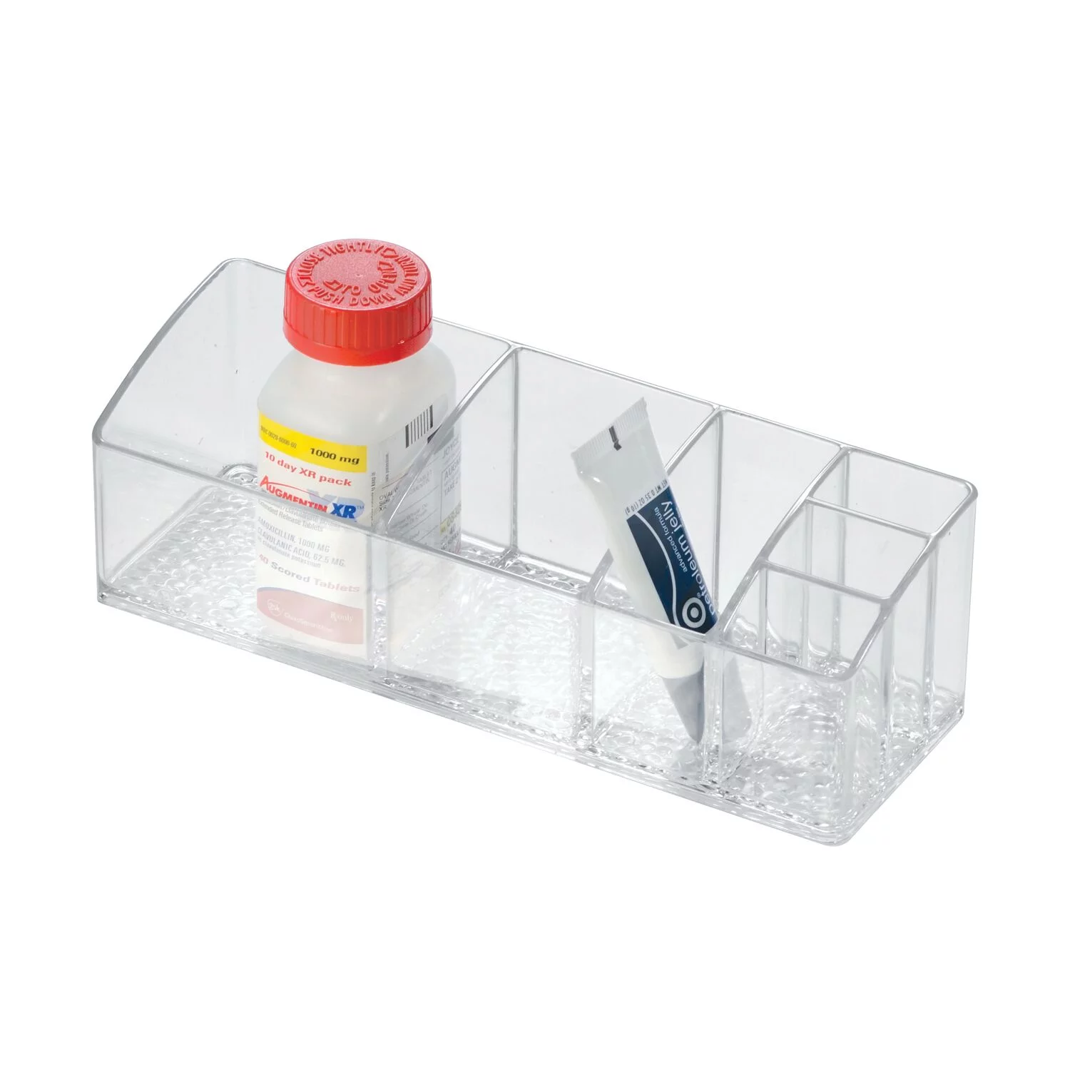 iDesign Med+ Medicine Cabinet and Vanity Organizer with 3 Compartments, Clear, 9