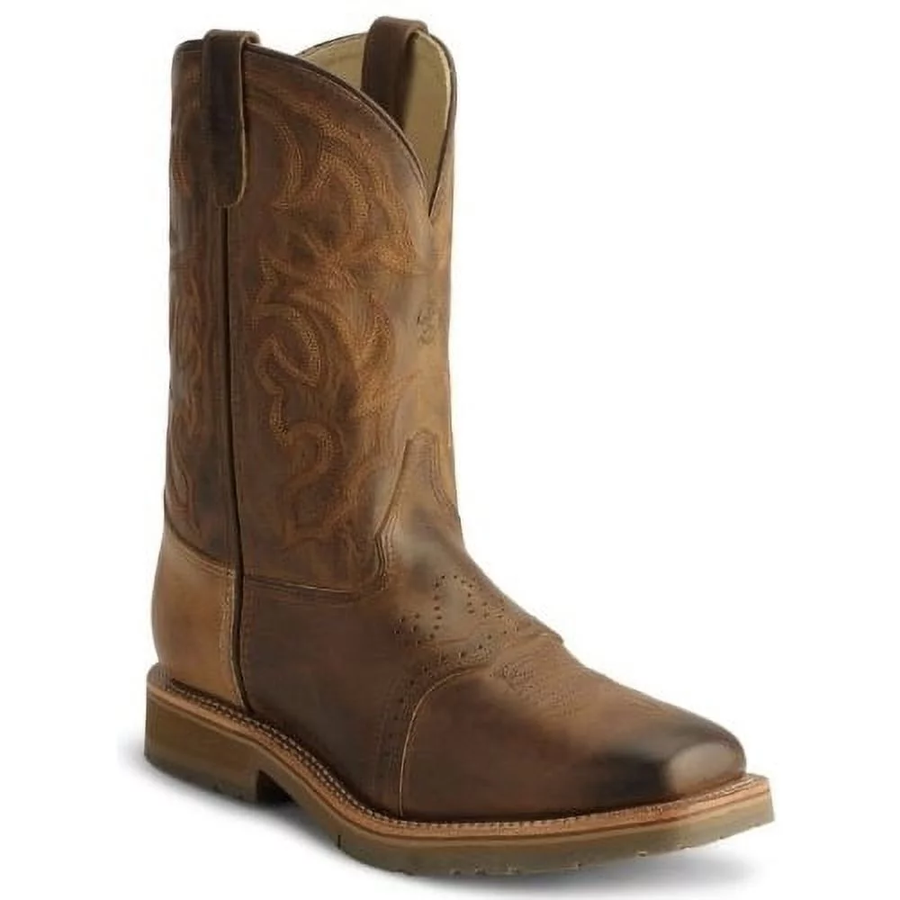 Double-H Mens 11 in. Domestic Wide Square Steel Toe ICE Roper 10, Brown