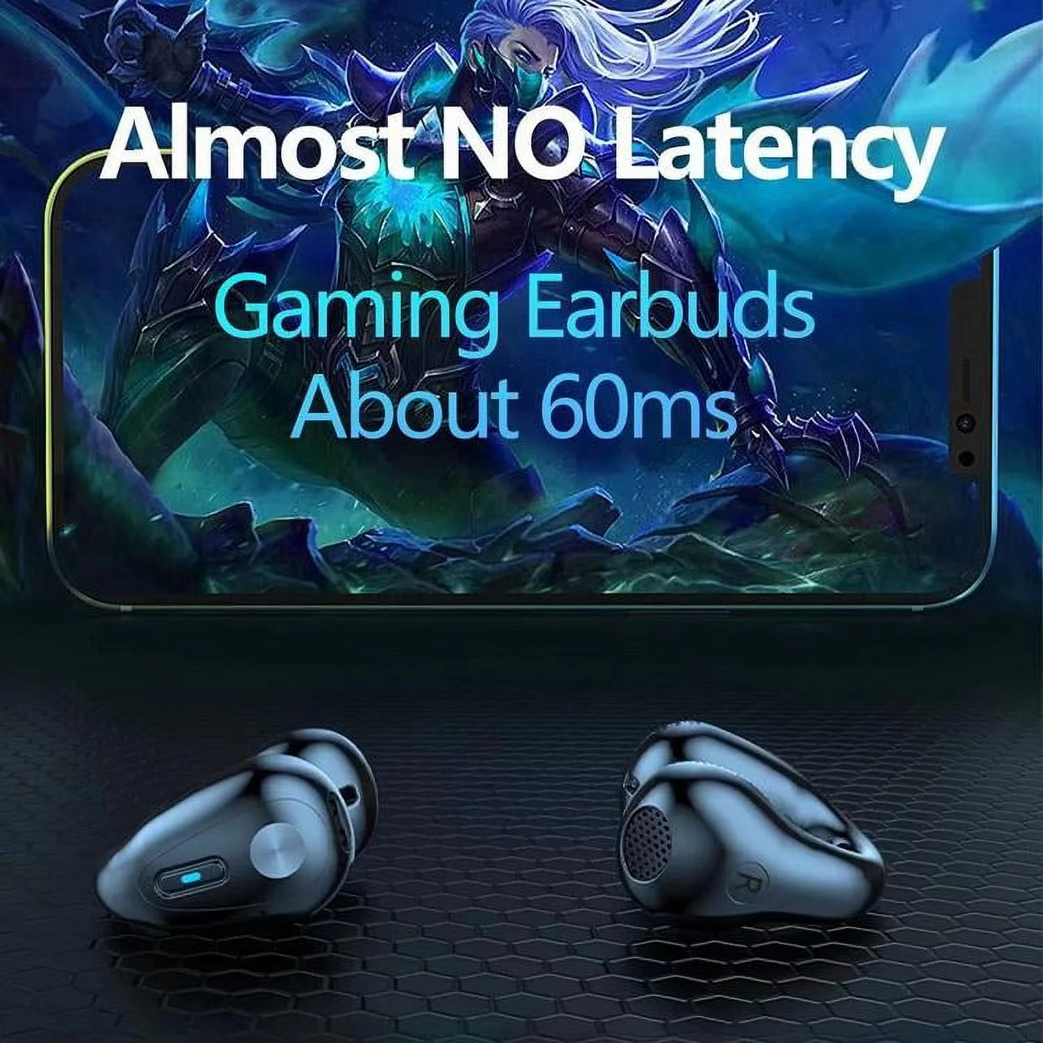 JLLOM Bluetooth 5.3 Wireless Earbuds Headsets Earphones Bone Conduction Headphones(White)