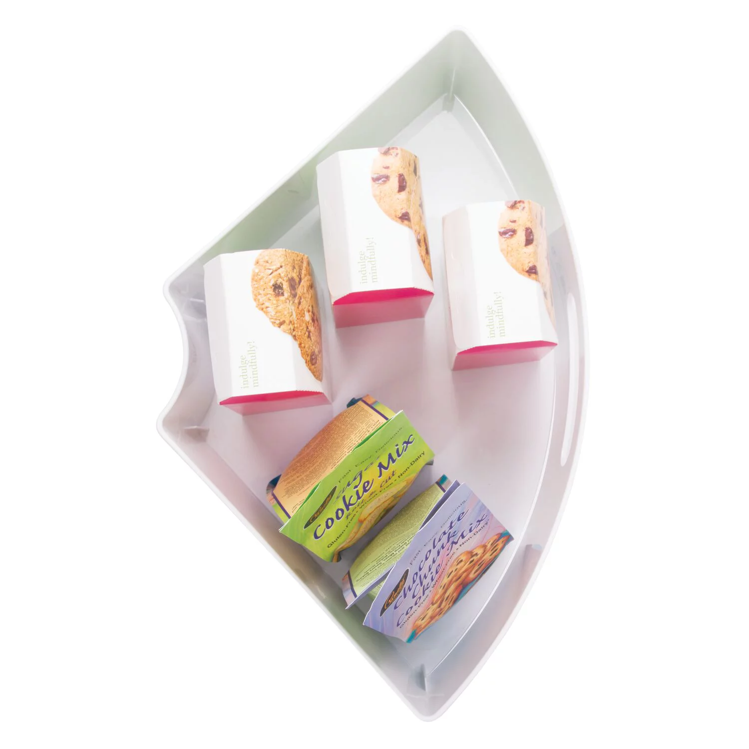 iDesign White BPA-Free Plastic 1/4 Lazy Susan Kitchen Organizer Storage Binz, 17.5