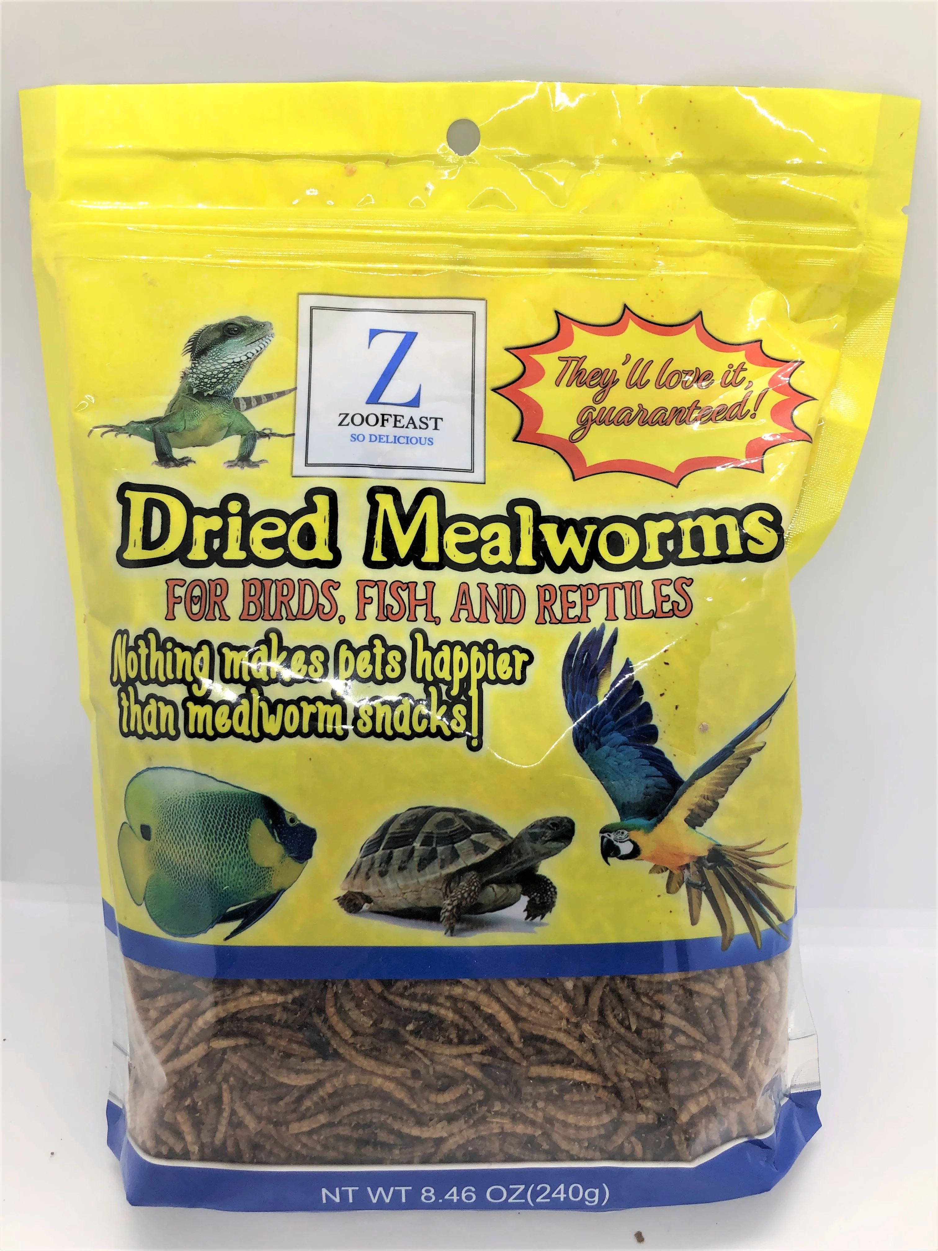 3.15lbs(6bags) Dried premium grade mealworms for birds, fish and reptiles