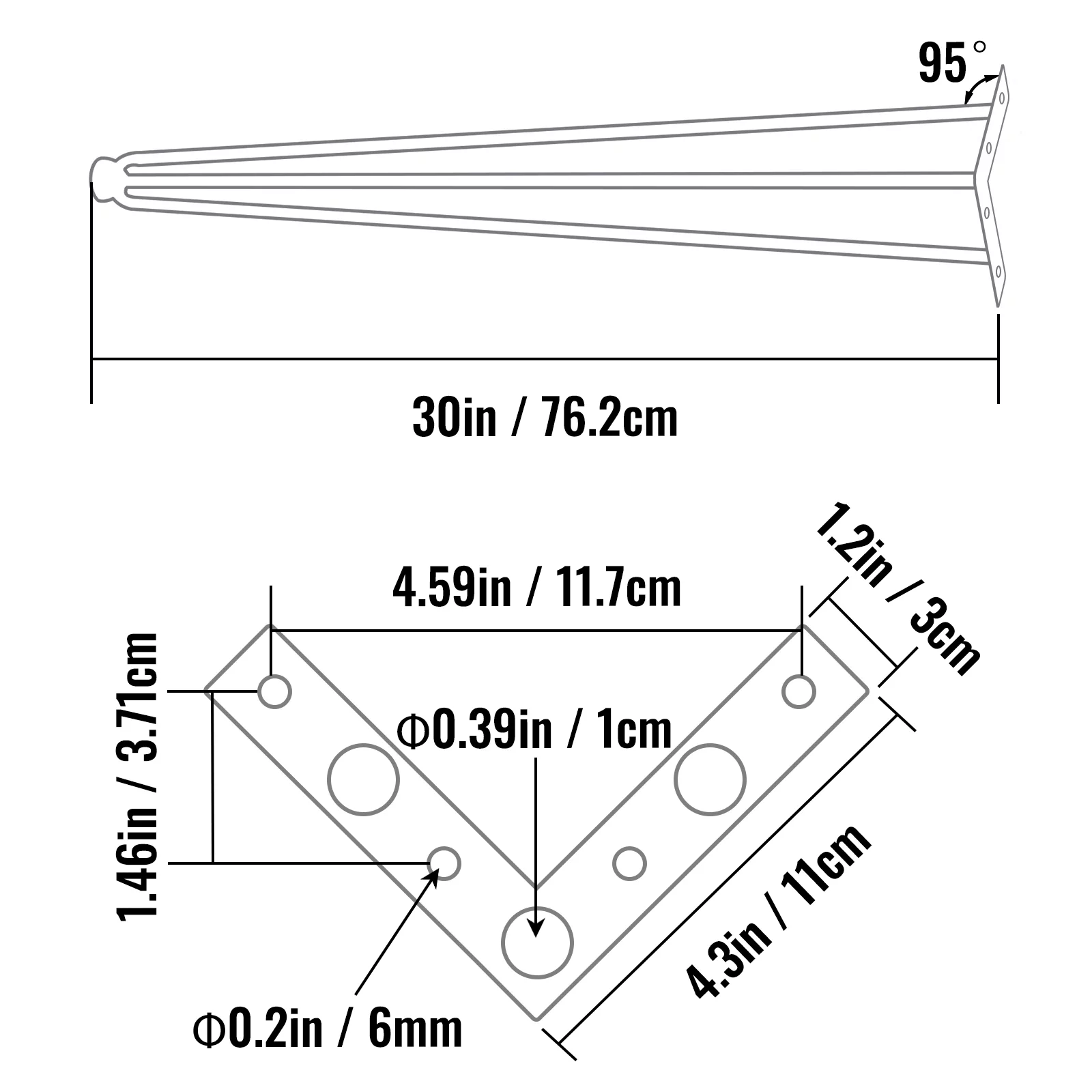 BENTISM Hairpin Table Legs 30 inch, Set of 4 DIY Desk Table Legs 3 Rods Heavy Duty
