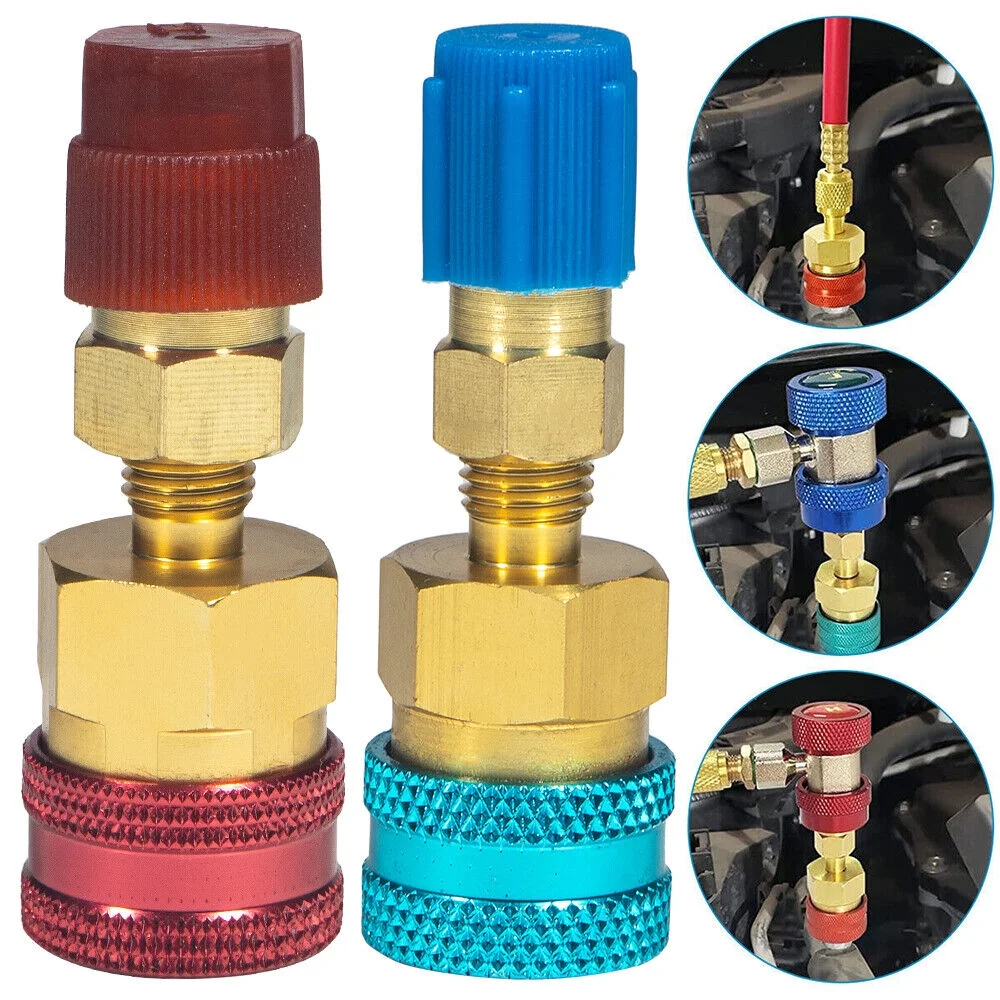 2-Pack Quick Coupler Adapters for R1234YF to R134A Conversion, High & Low Side Connectors