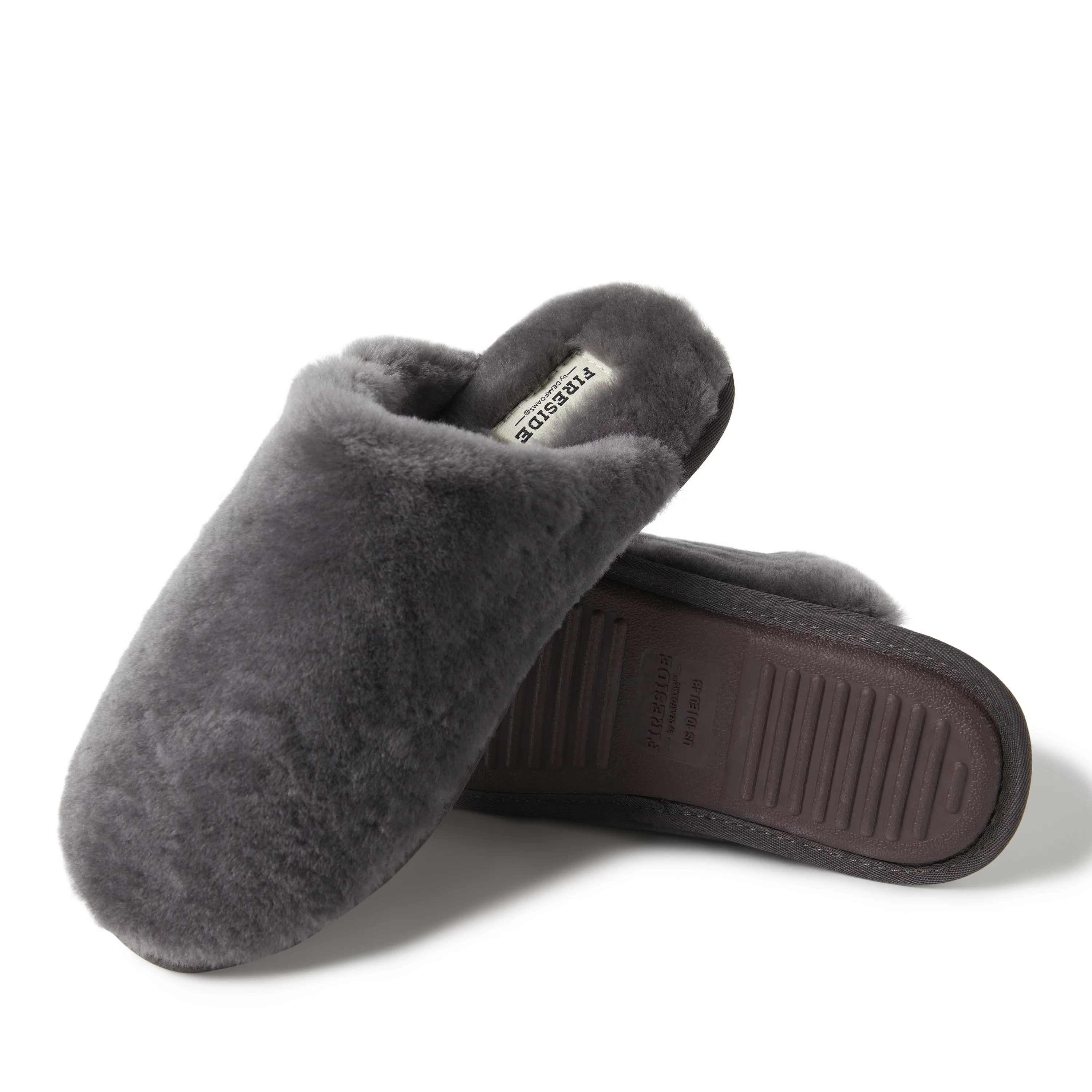 Fireside by Dearfoams Men's Broome Genuine Shearling Scuff Slippers