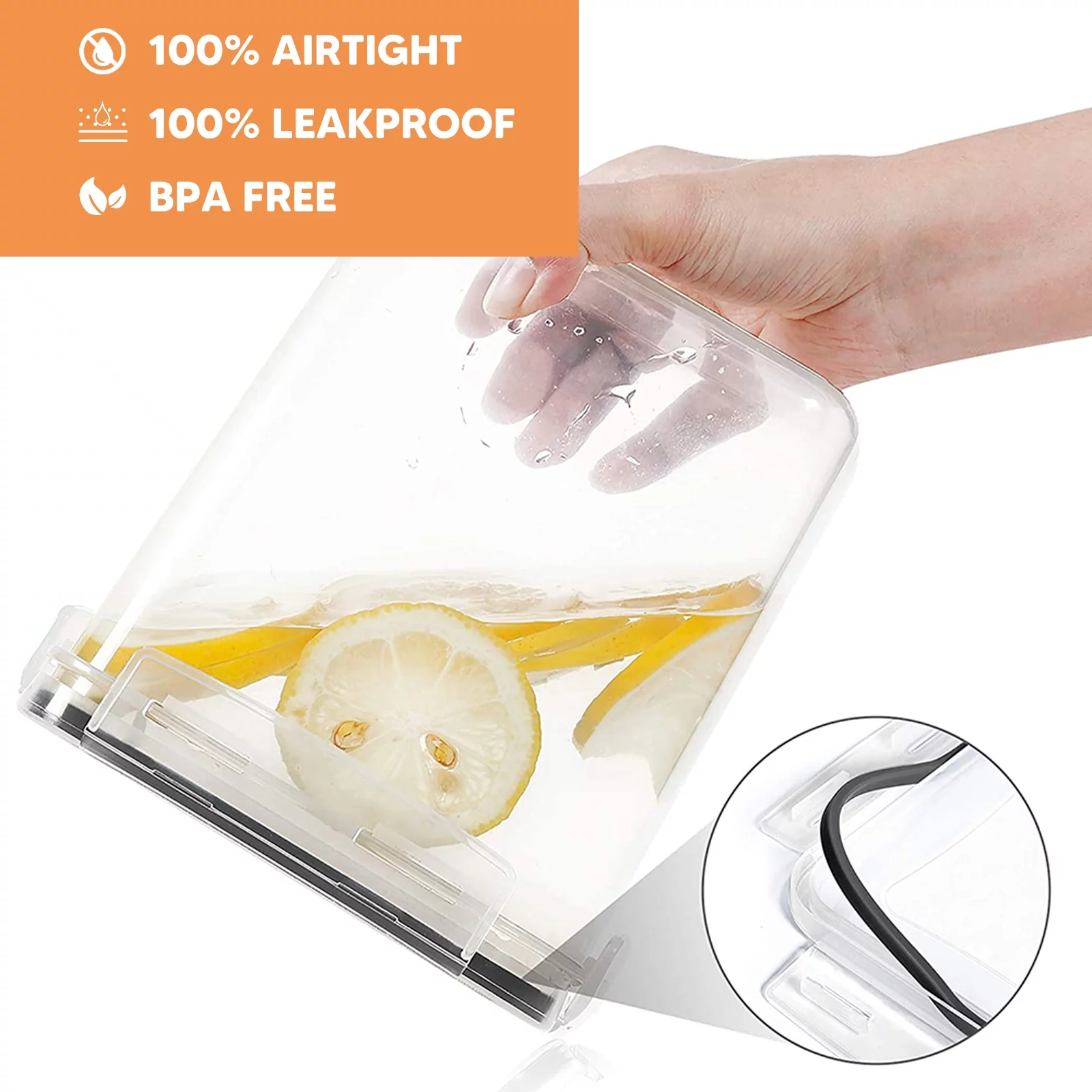 Airtight Food Storage Containers, Airtight Pantry Organization and Storage, 7 Pieces BPA Free Plastic Airtight Kitchen,Flour Container,Kitchen Storage Container,Large Food Storage Container