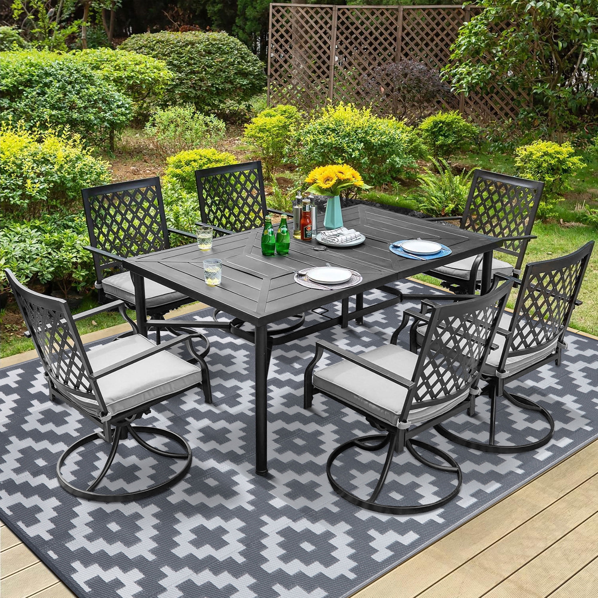 BERTHMEER Outdoor Rugs on Sale Clearance 6'x9' Waterproof Area Rugs Patio Rugs Plastic Straw Rugs Camping Rugs, Porch,Deck Rugs, RV Rugs for outside